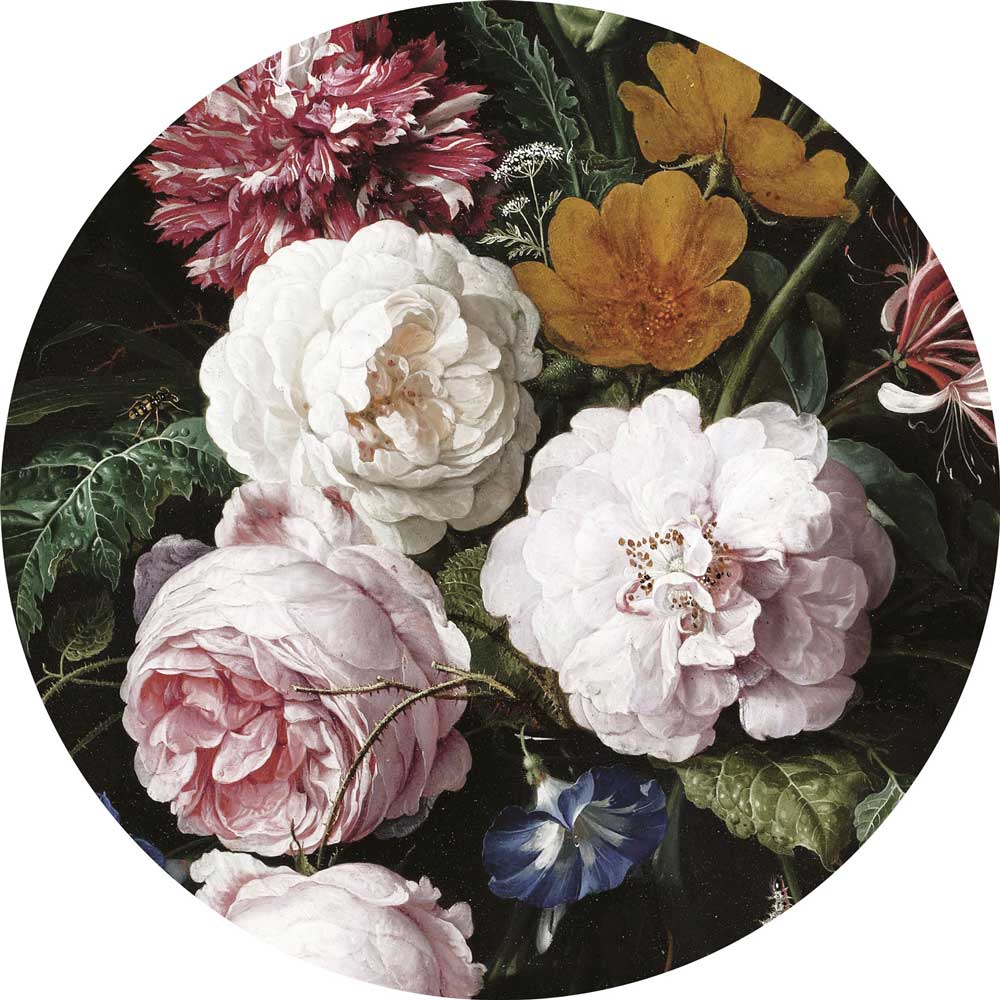 Wallpaper Circle Golden Age Flowers