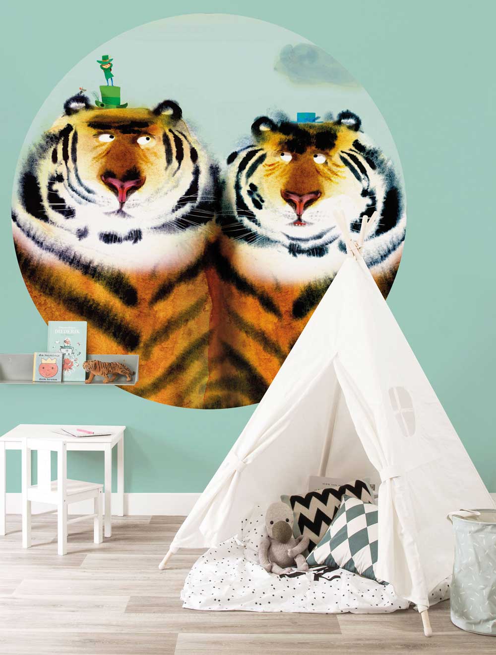 Wallpaper Circle Two Tigers