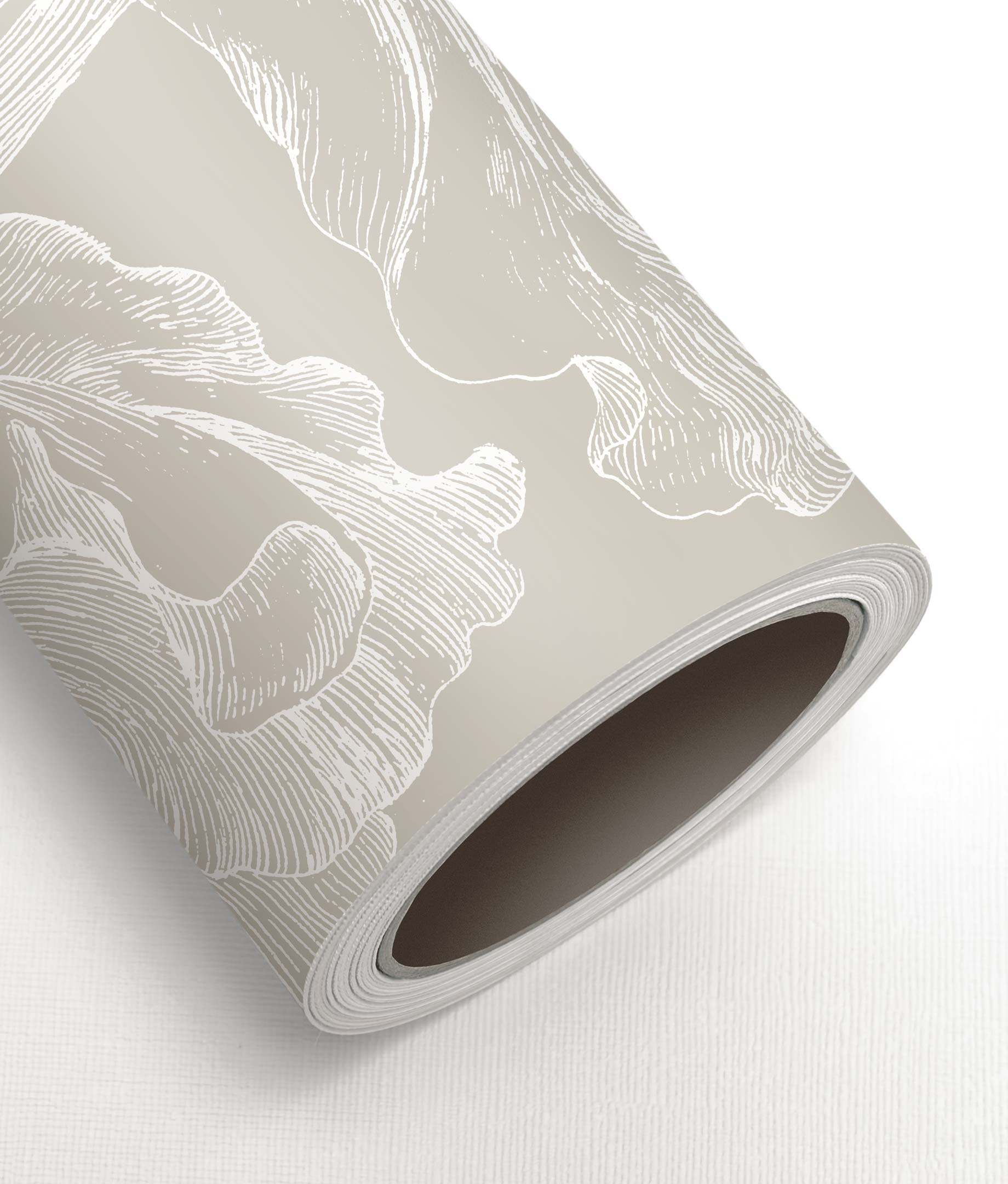 Engraved Flowers, wallpaper with flowers, Grey