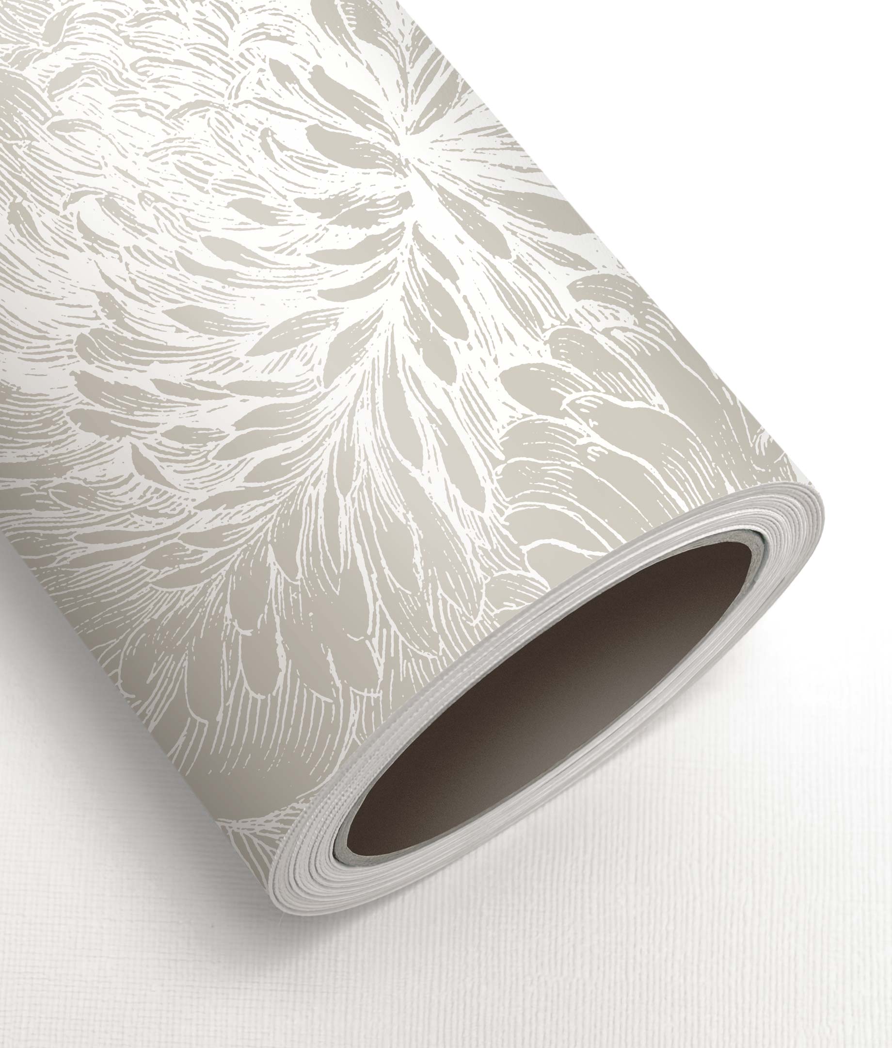 Engraved Flowers, wallpaper with flowers, Grey