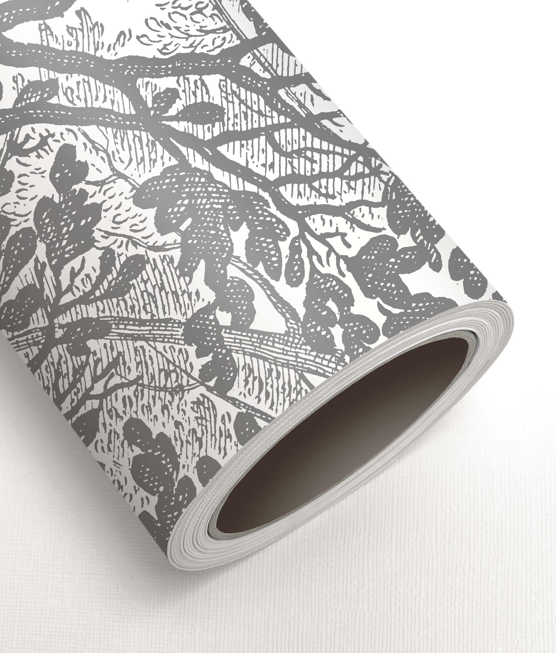 Engraved Landscapes, wallpaper with drawn landscapes, Grey