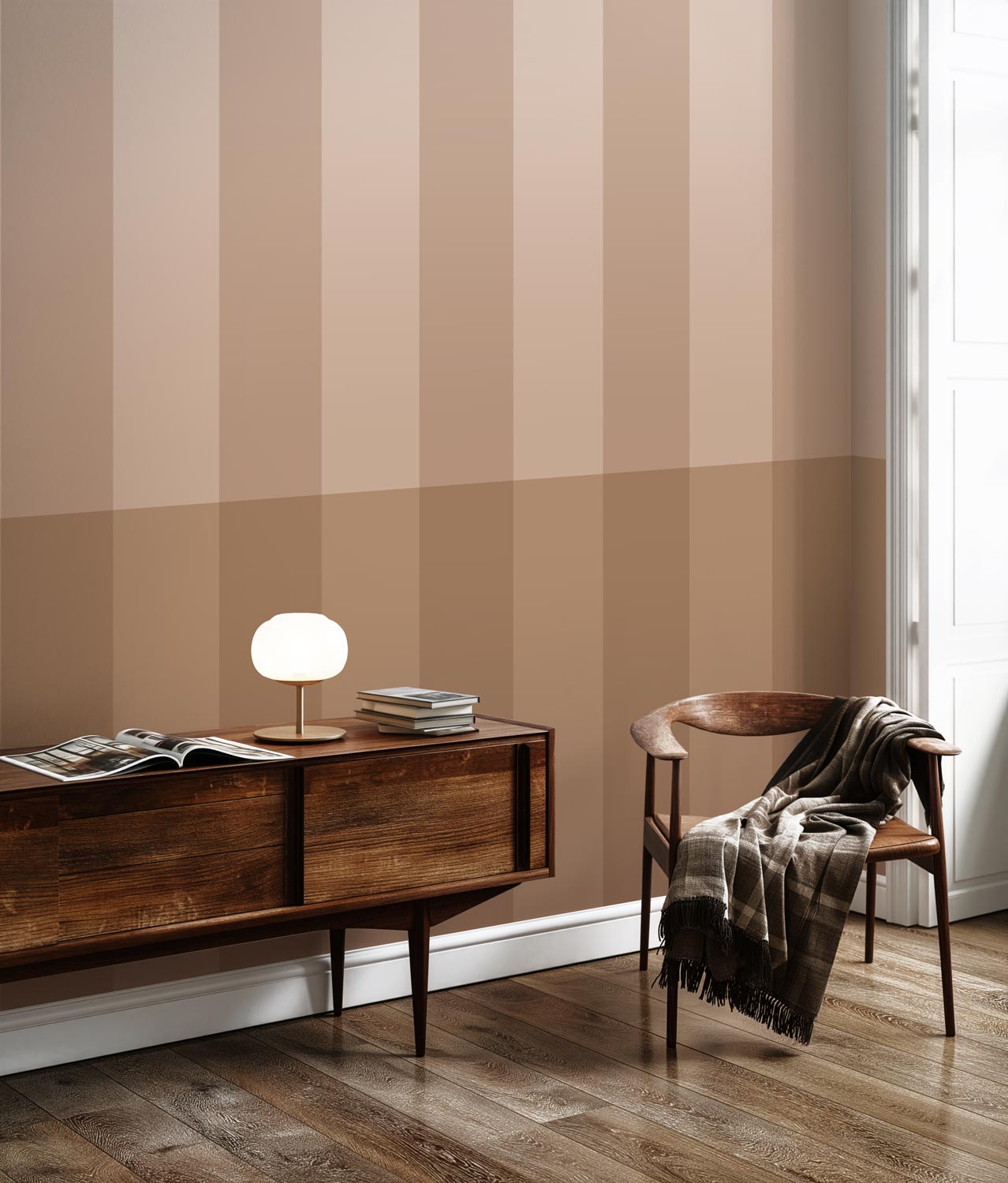 Gradient Stripes, Streifentapete von Frans Uyterlinde, 97,4 x 280 cm