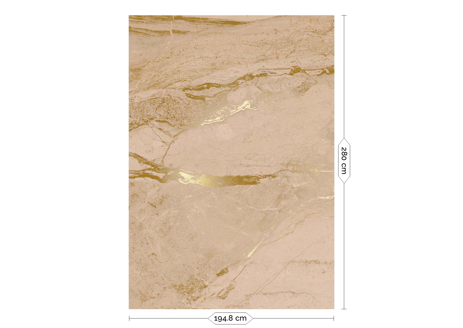 Marble wallpaper by Frans Uyterlinde, Gold/Nude