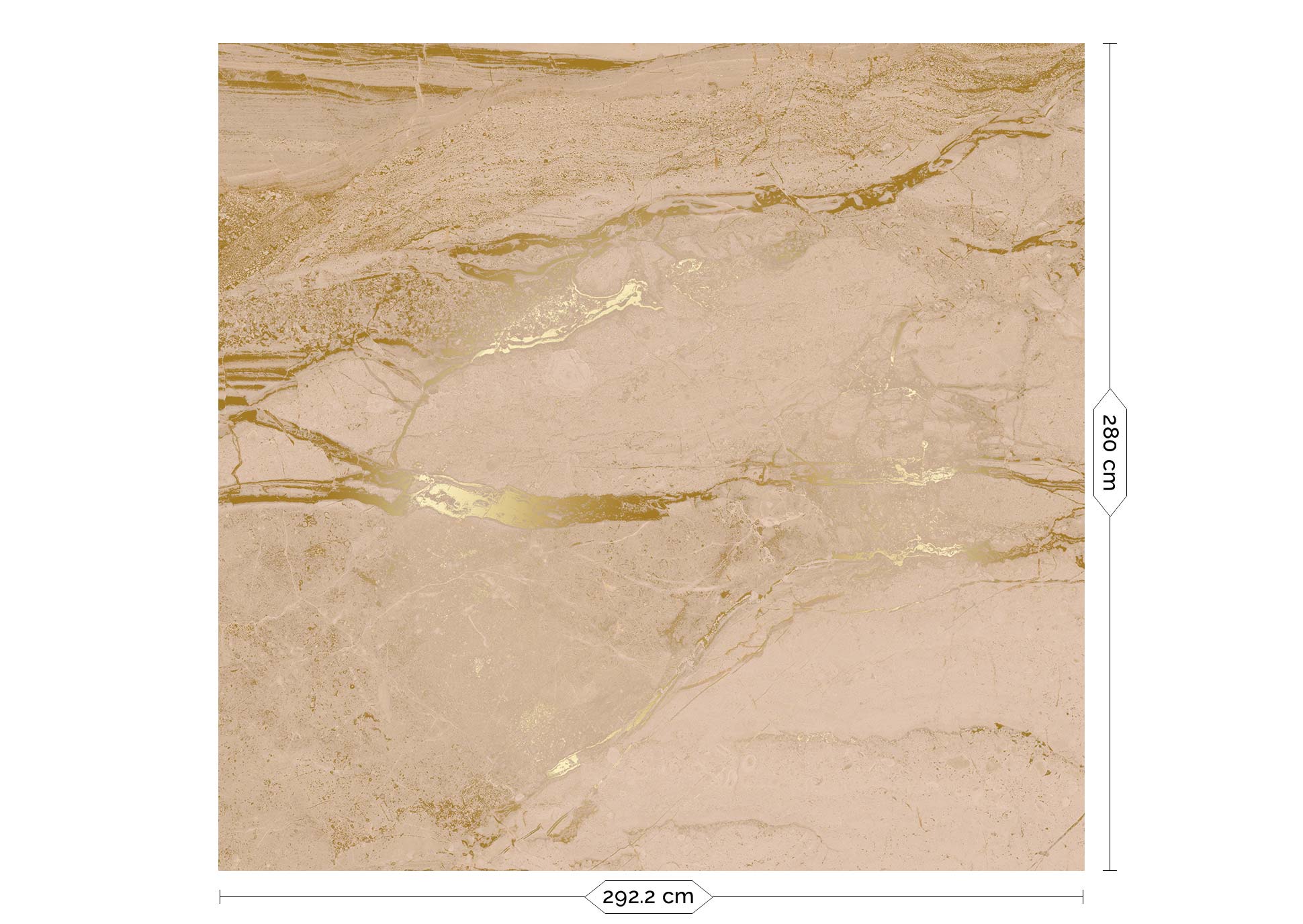 Marble wallpaper by Frans Uyterlinde, Gold/Nude