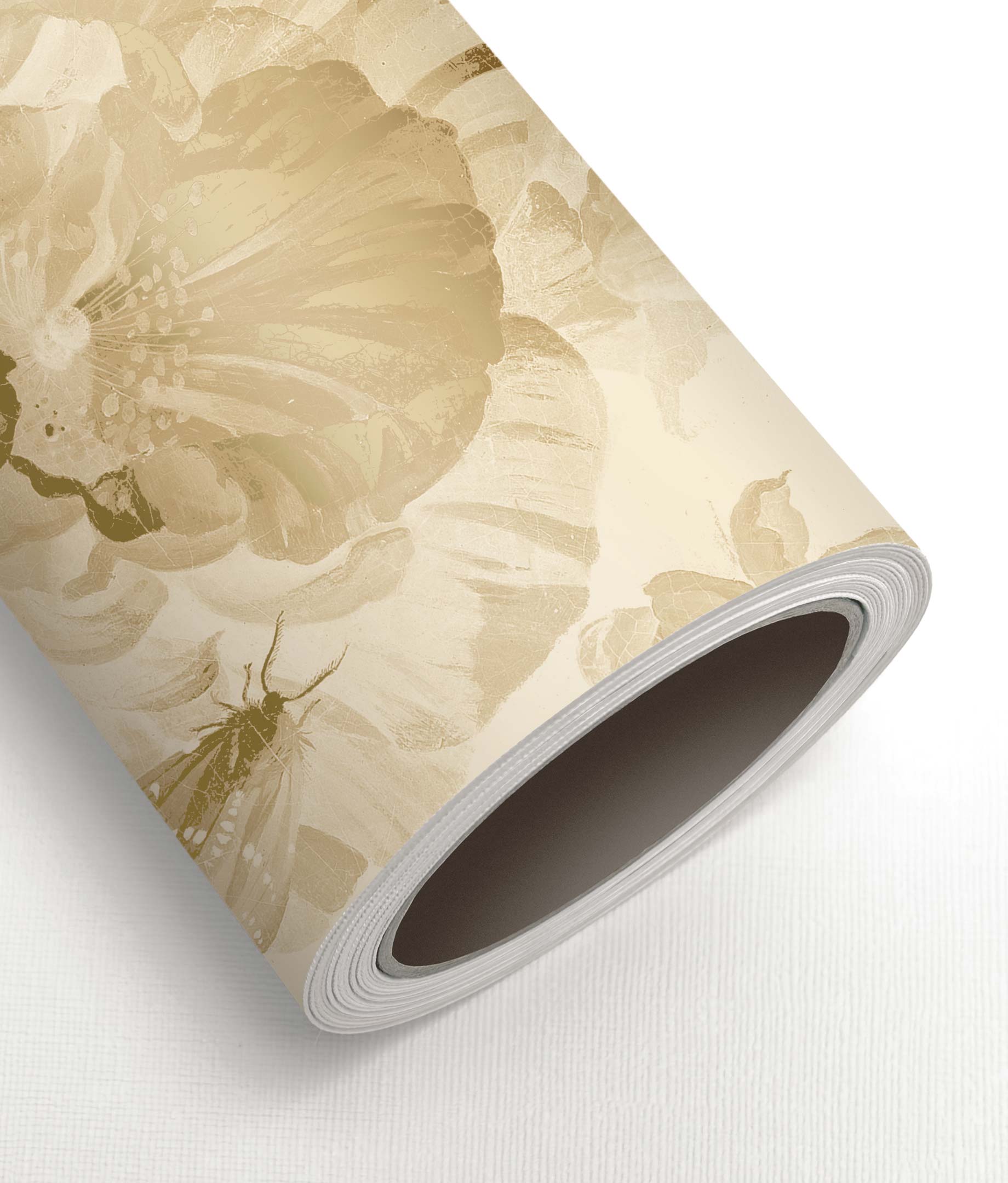 Blumentapete mit Gold, Golden Age Flowers, Gold/Beige