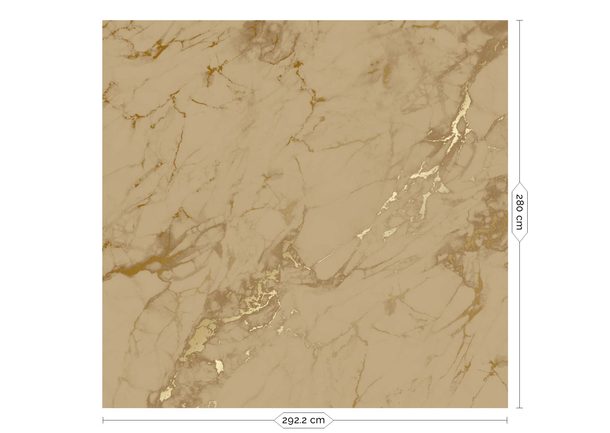 Gold-Marmor-Tapete, Gold/Toffee