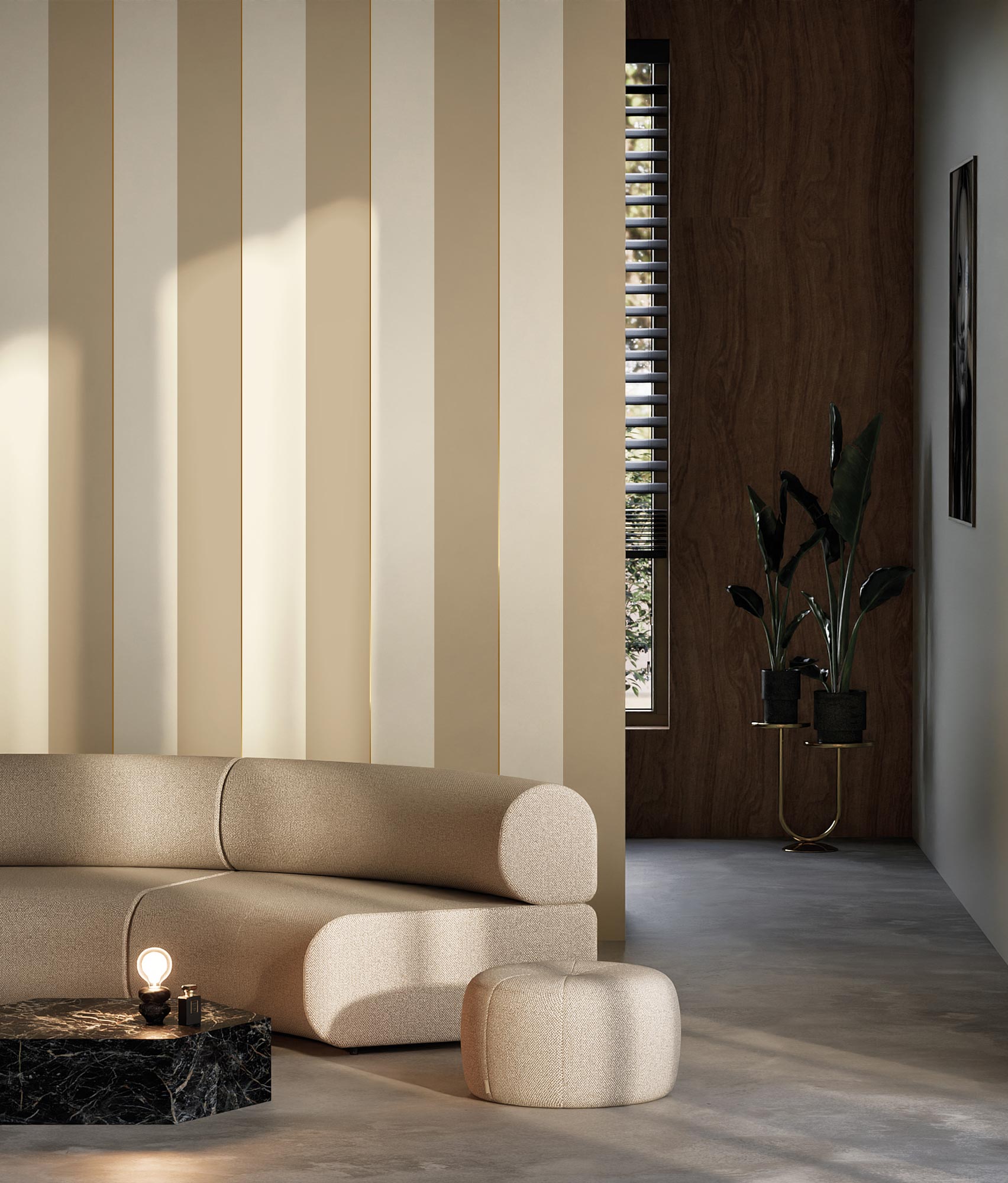 Carta da parati a righe con oro, Gold Stripes, Beige/Sabbia/Oro