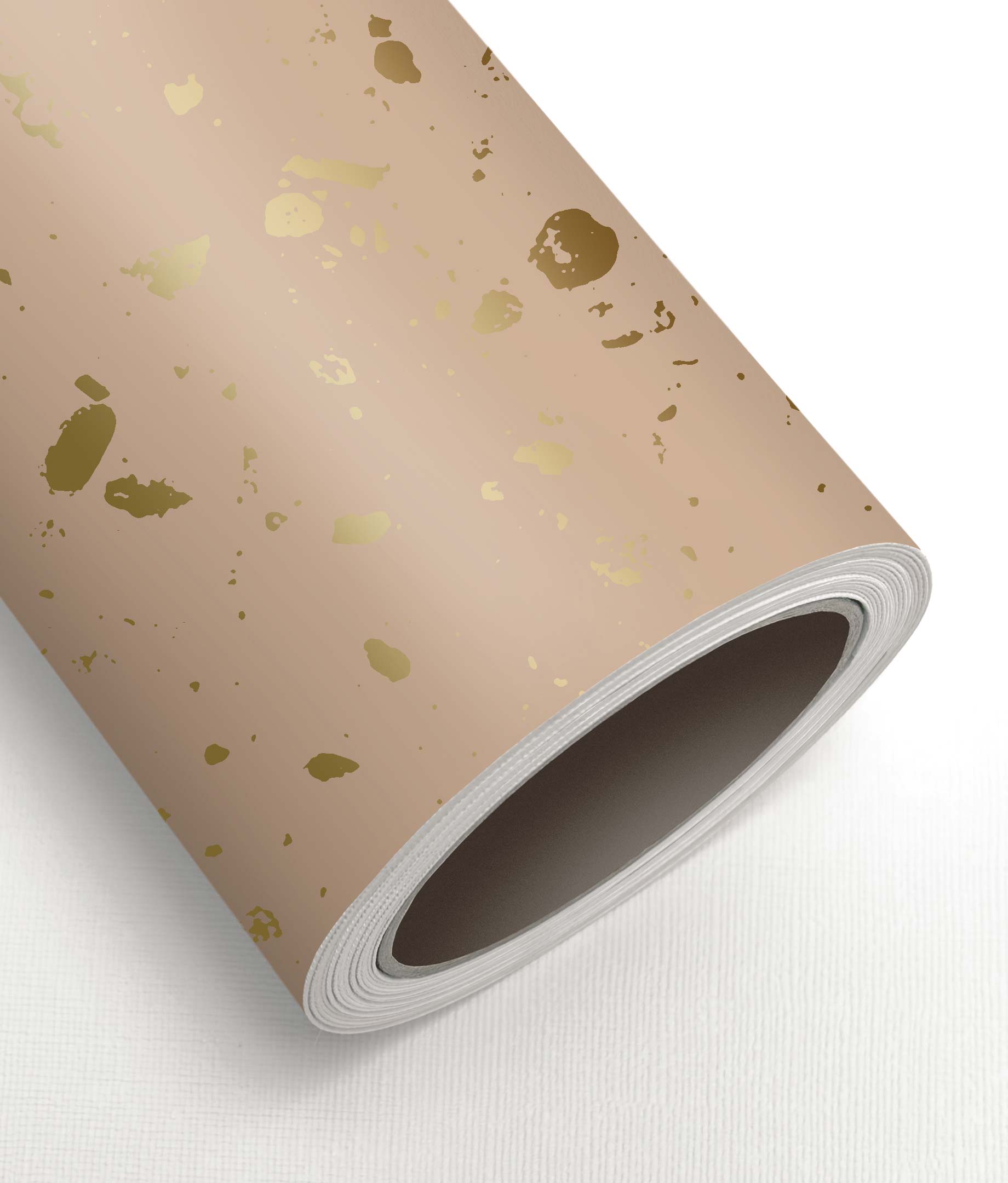 Terrazzo-Tapete mit Gold, Terrazzo, Gold/Nude