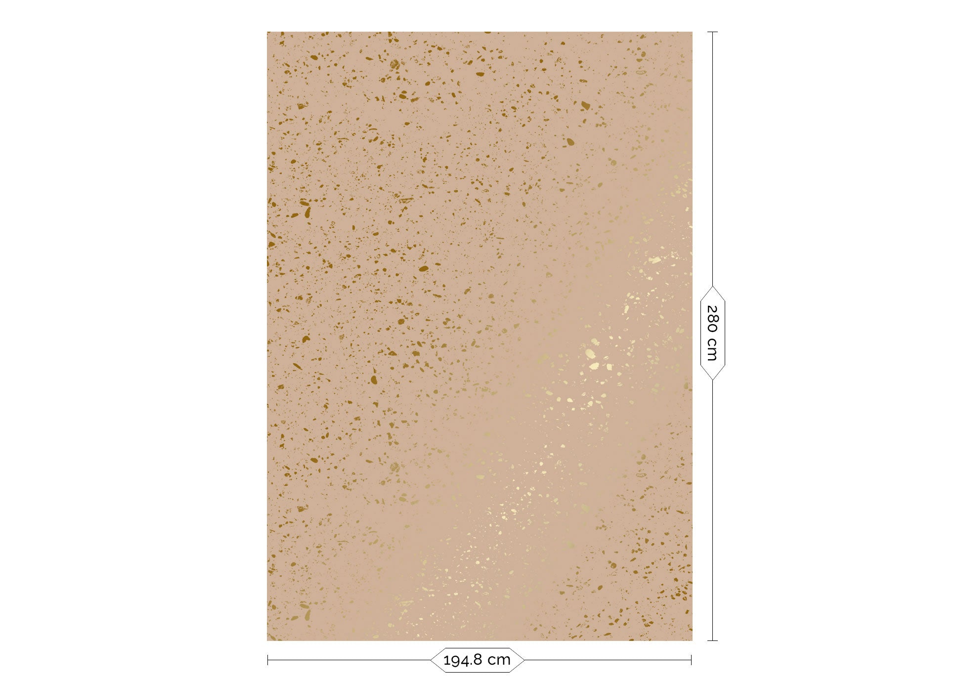 Terrazzo-Tapete mit Gold, Terrazzo, Gold/Nude