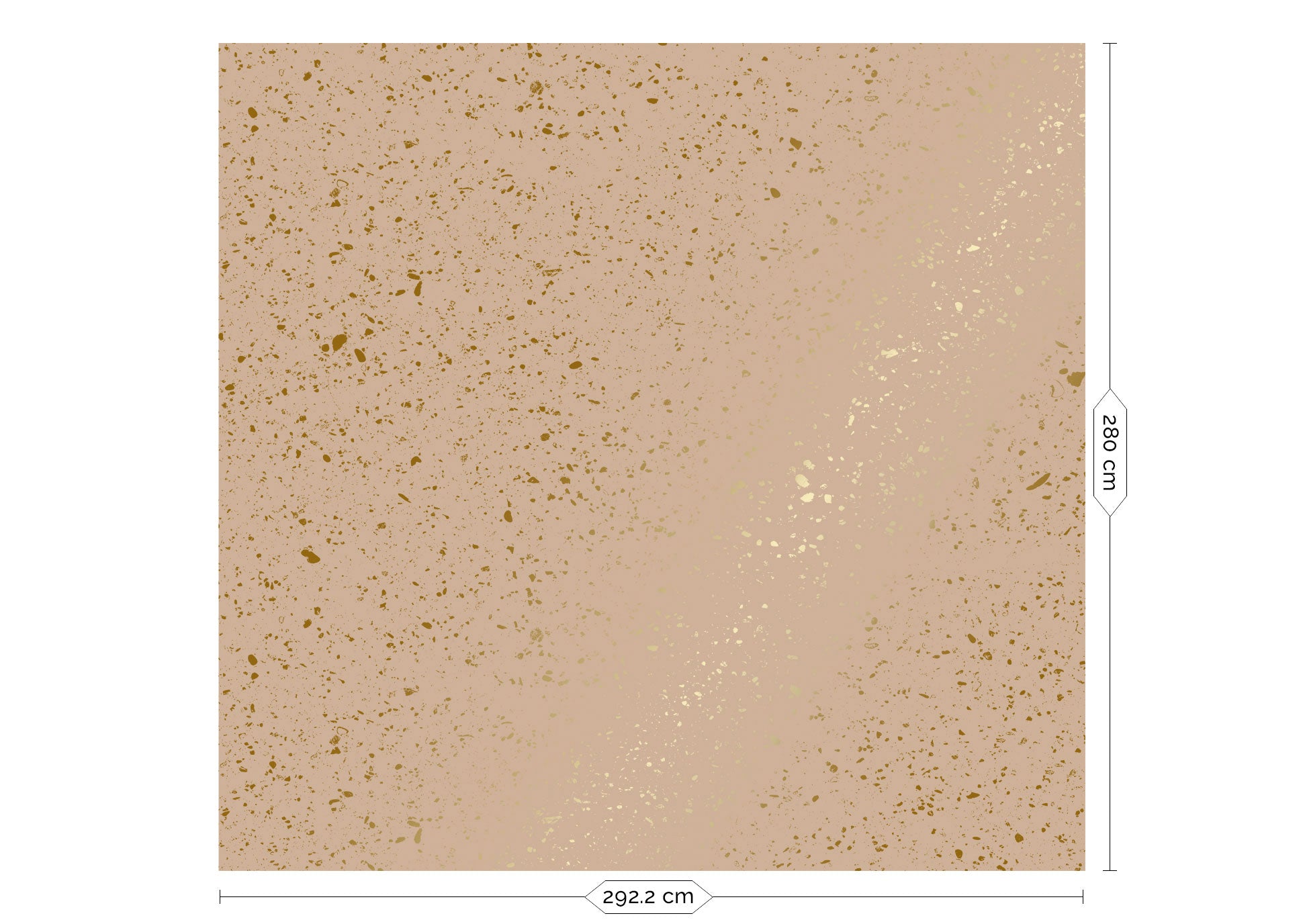 Terrazzo-Tapete mit Gold, Terrazzo, Gold/Nude