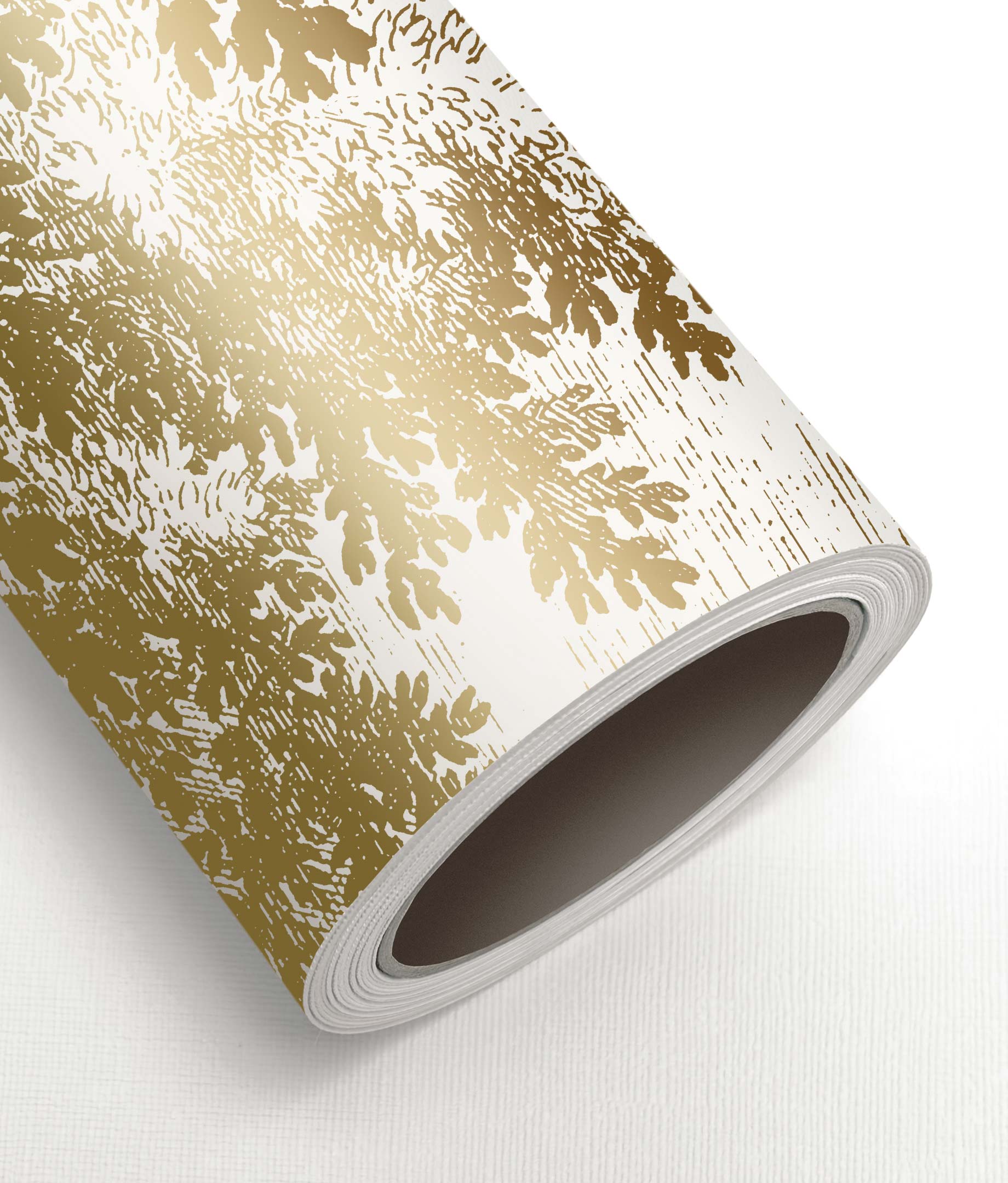 Papier peint paysage avec or, Engraved Landscapes, Or/Blanc