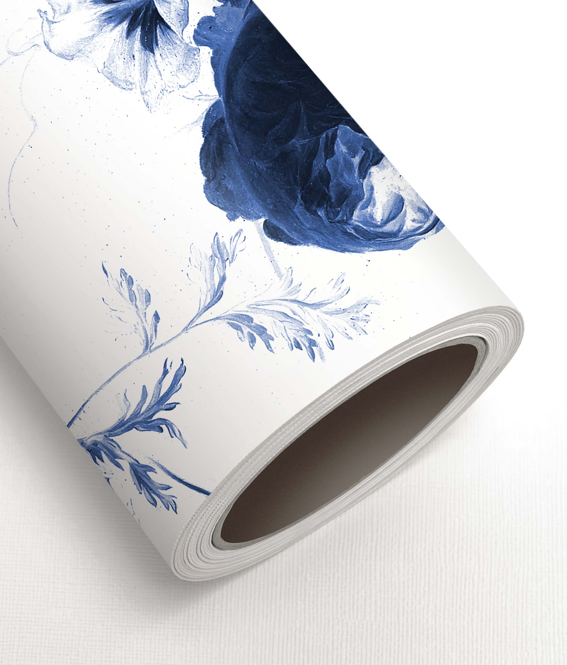 Floral wallpaper Royal Blue Flowers, Blue