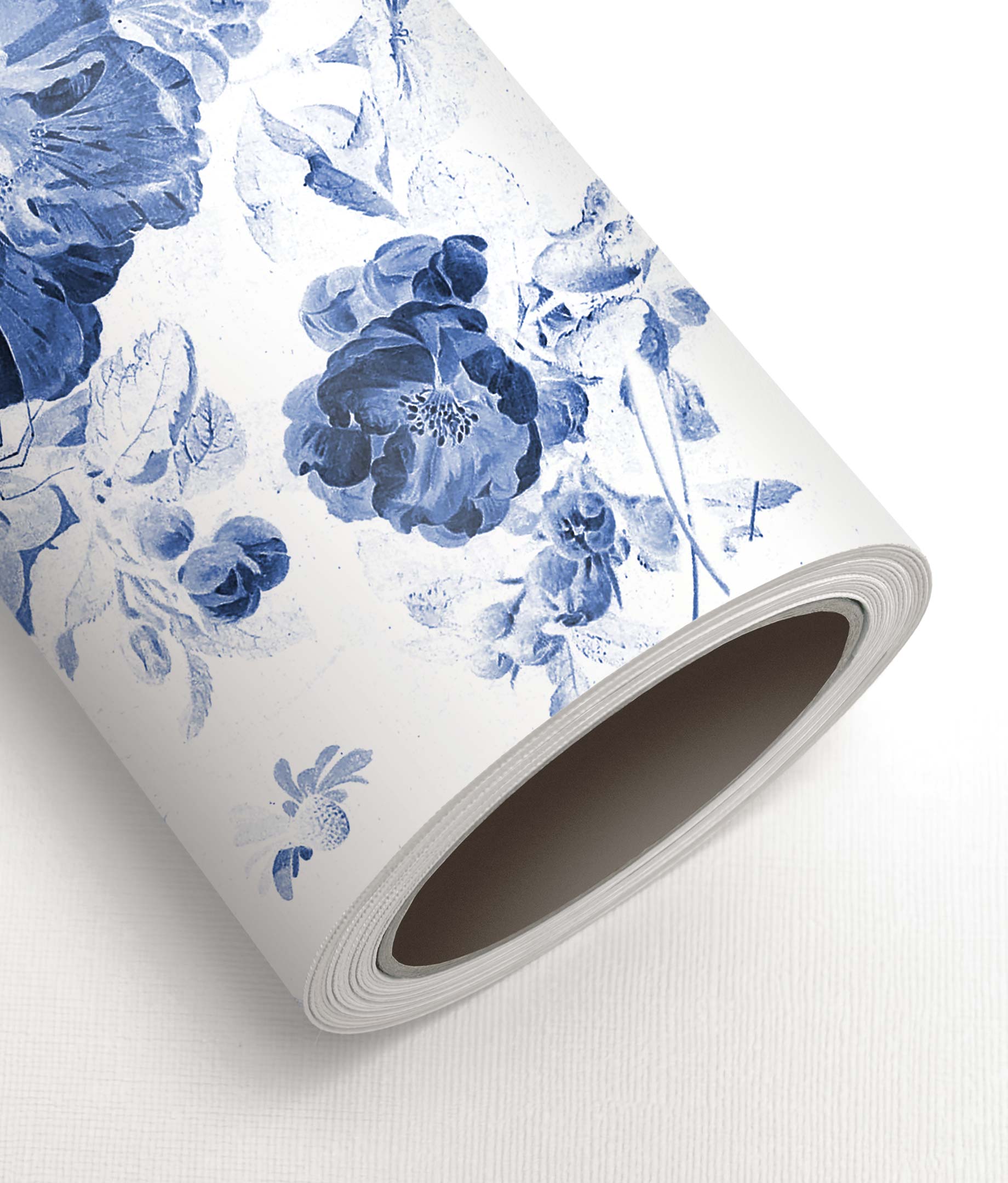 Floral wallpaper Royal Blue Flowers, Blue