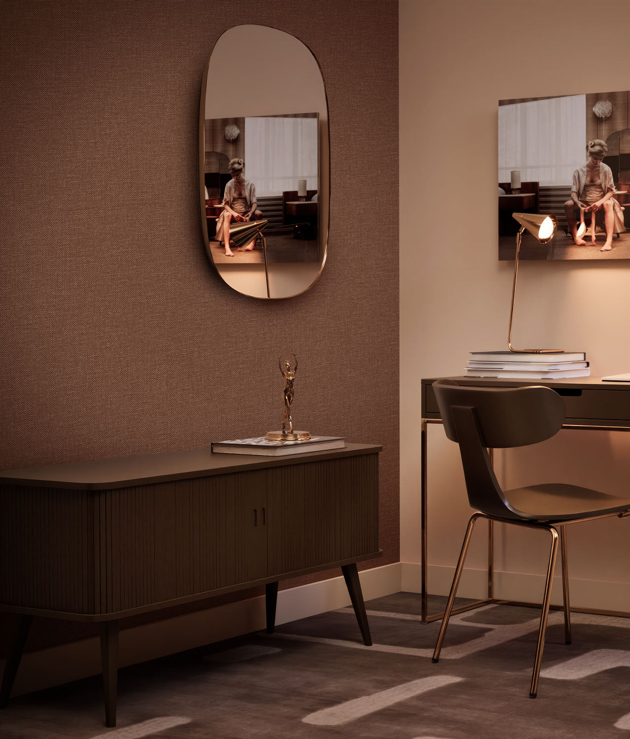 Linen-look wallpaper Natural Chique, Montreux, 53 x 1000 cm