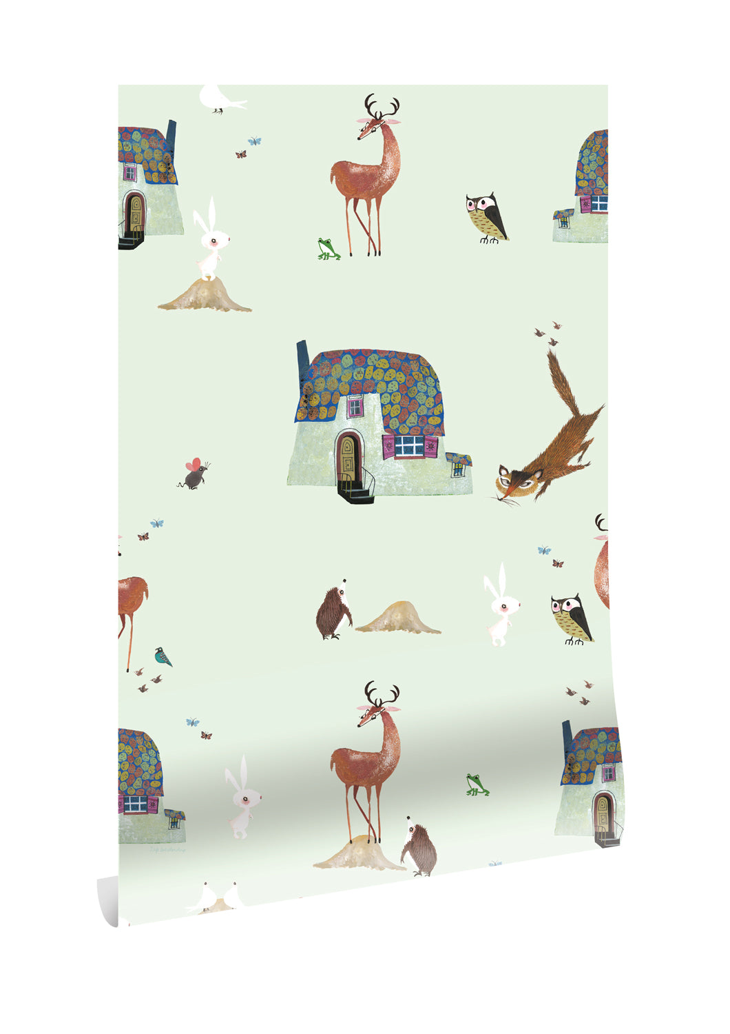 Wallpaper Fiep Westendorp Forest Animals, Green, 97.4 x 280 cm
