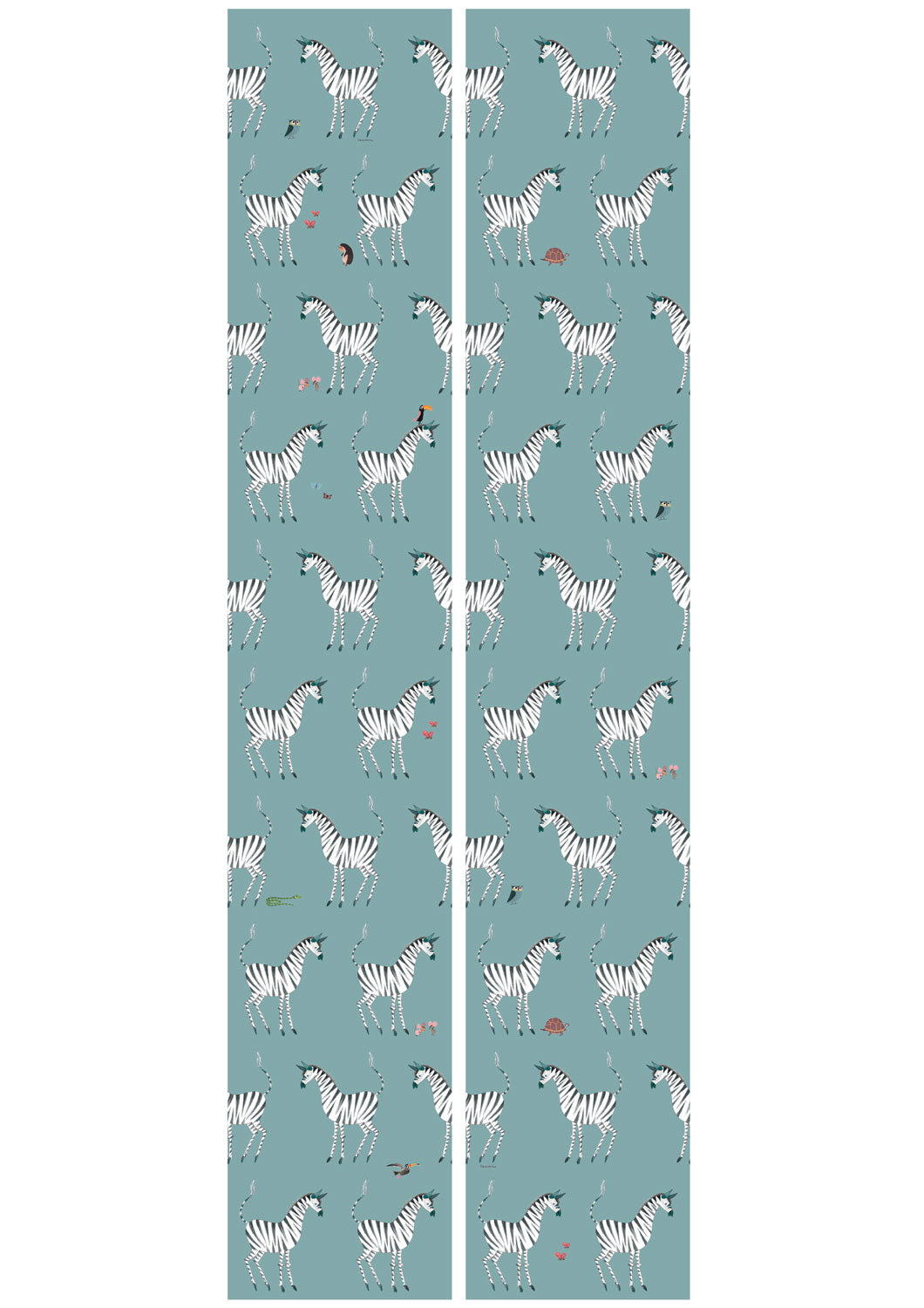 Behang kinderkamer Fiep Westendorp Zebra, Petrol, 97.4 x 280 cm