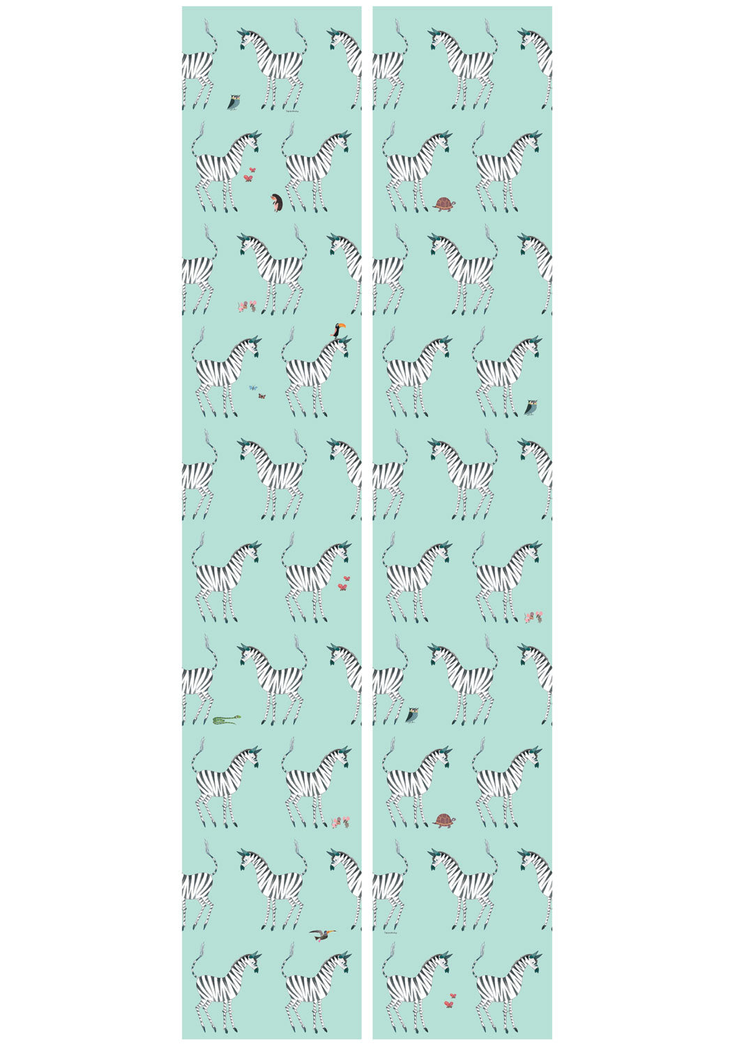 Behang kinderkamer Fiep Westendorp Zebra, Mint, 97.4 x 280 cm