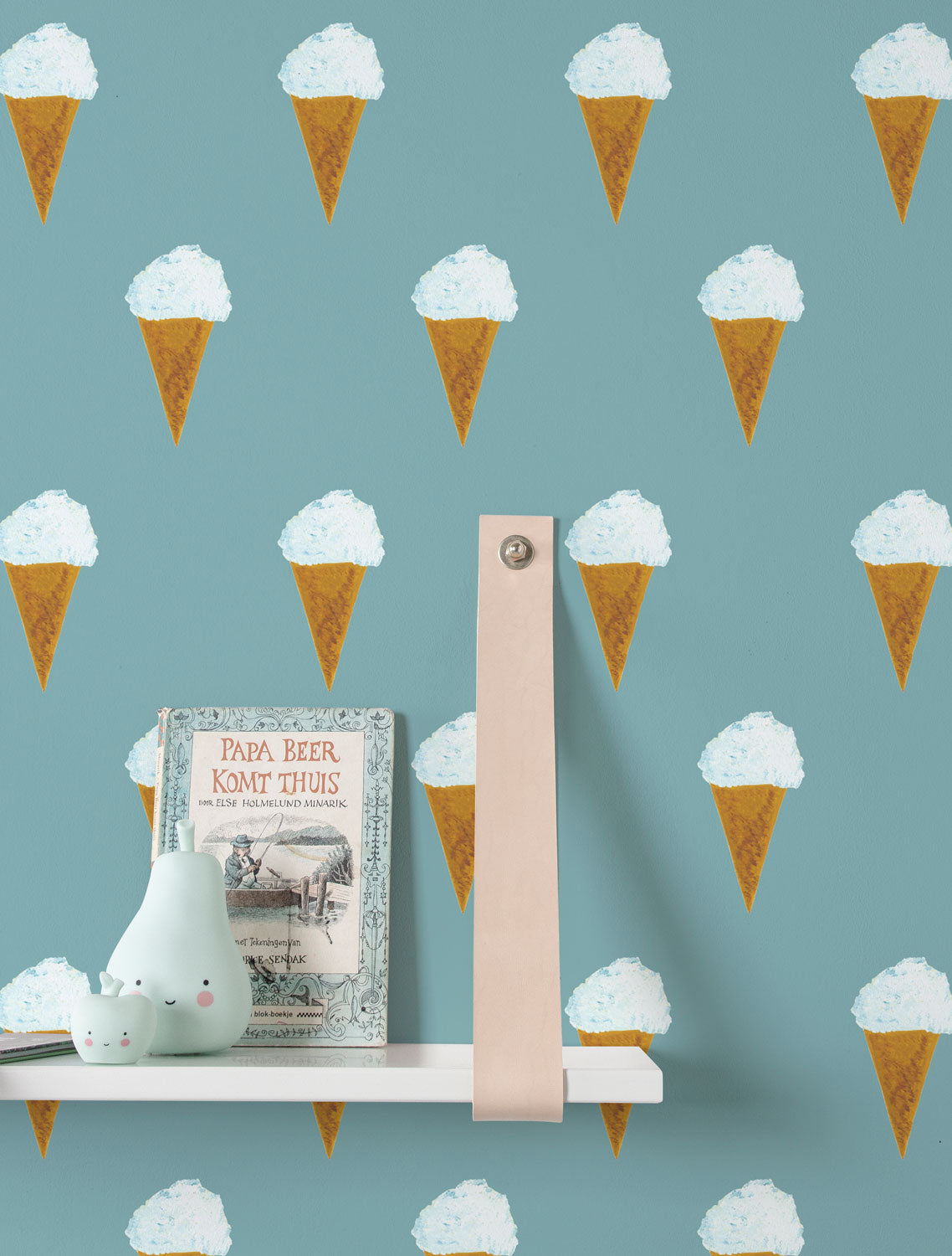Wallpaper Fiep Westendorp Ice cream, Petrol, 97.4 x 280 cm