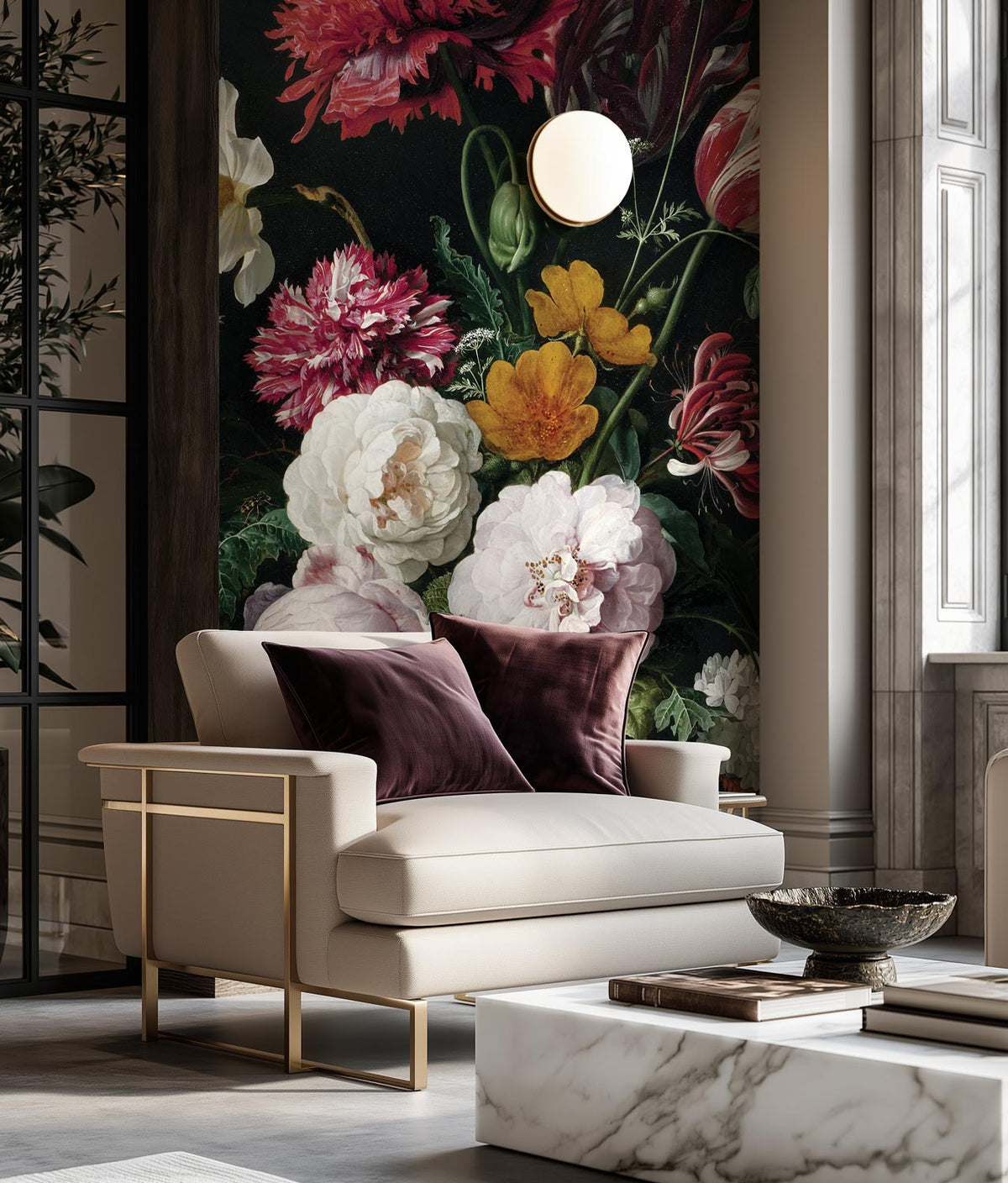 Floral wallpaper Golden Age Flowers