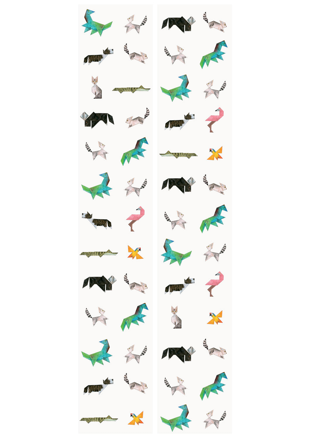 Kindertapete Tangram Animals, 97.4 x 280 cm