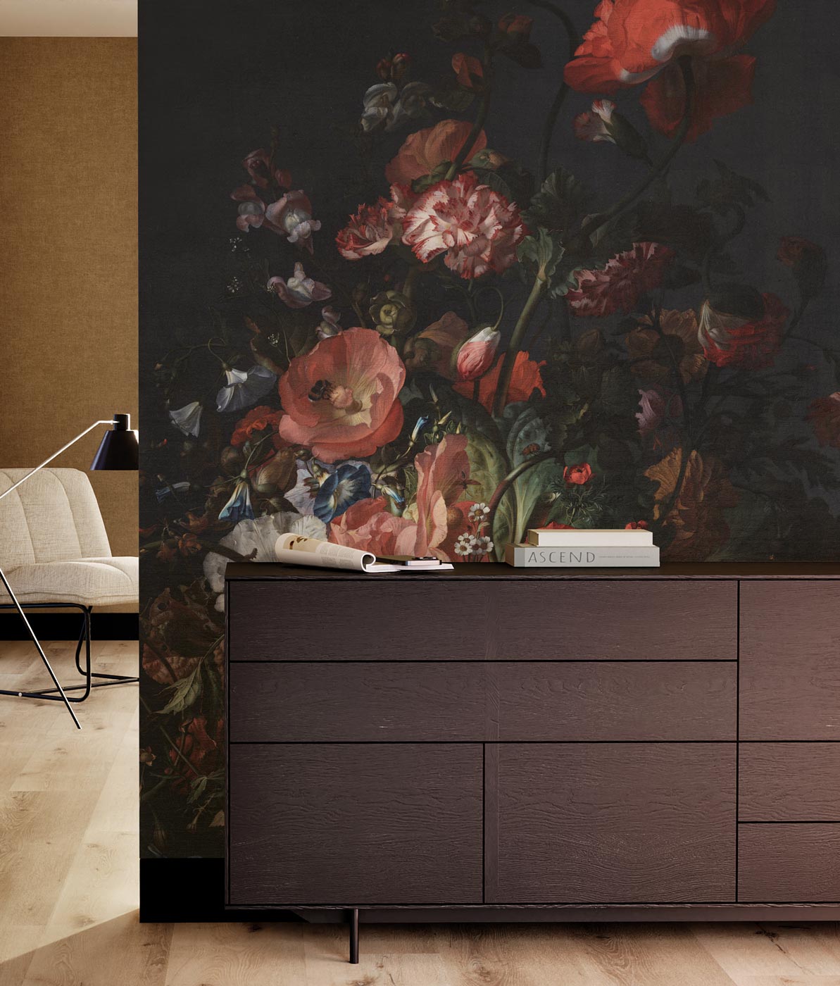 Floral wallpaper Golden Age Flowers