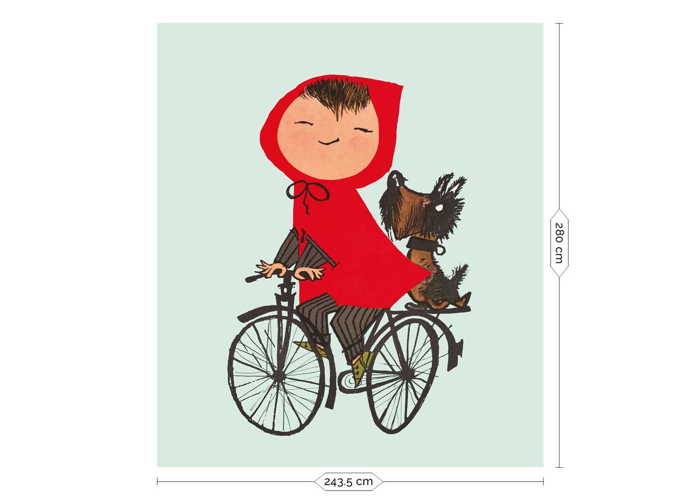 Fiep Westendorp Fotobehang kinderkamer Riding my Bike, Groen