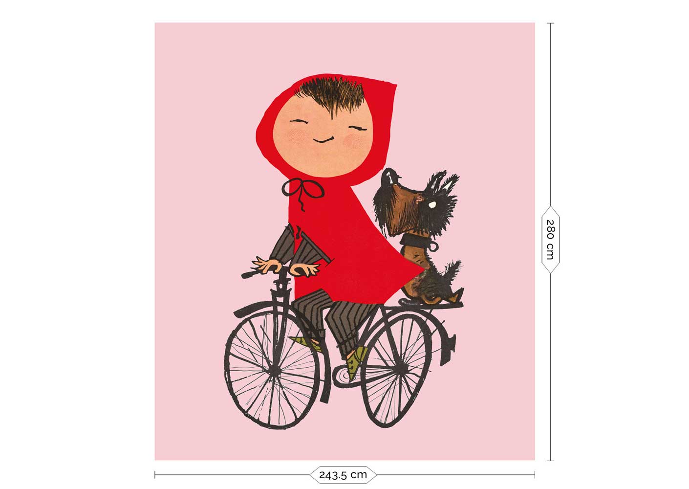 Fiep Westendorp Fotobehang kinderkamer Riding my Bike, Roze