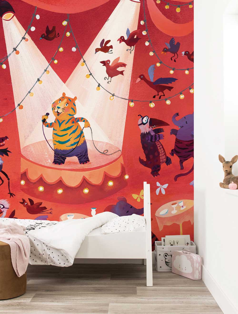 Fotobehang kinderkamer Karaoke Tiger
