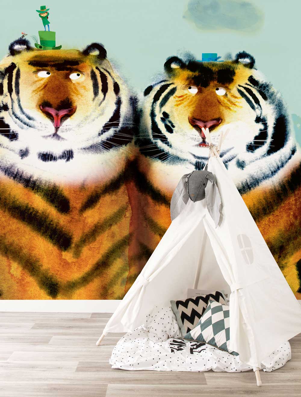 Fotobehang kinderkamer Two Tigers