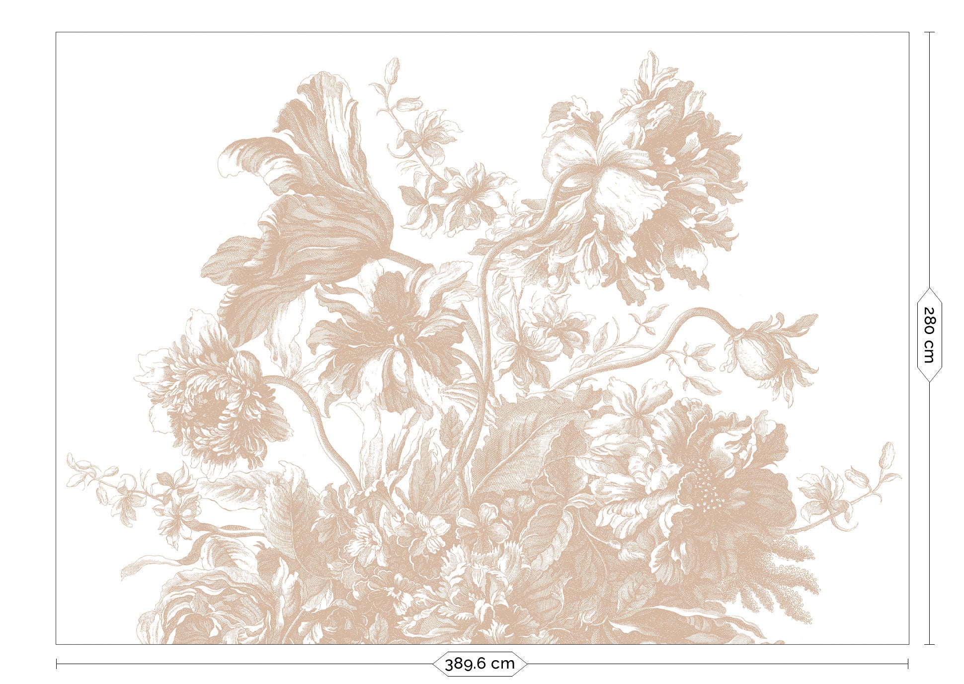Engraved Flowers, Bloemen behang door Frans Uyterlinde, Nude, FU-044, Packshot