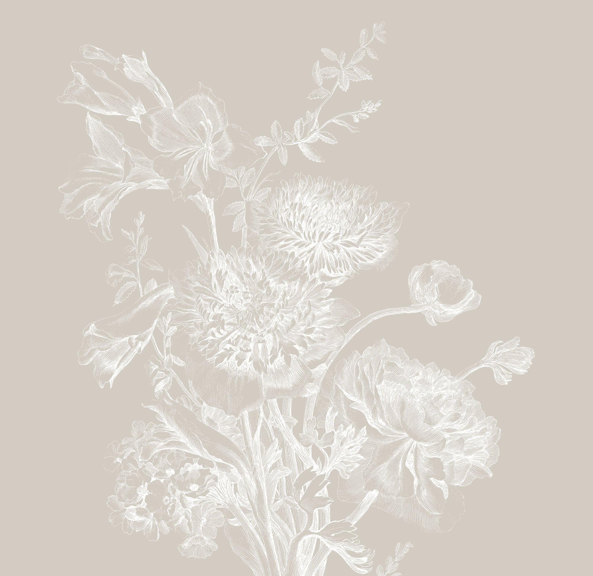 Bloemen behang, Engraved Flowers, WP-752