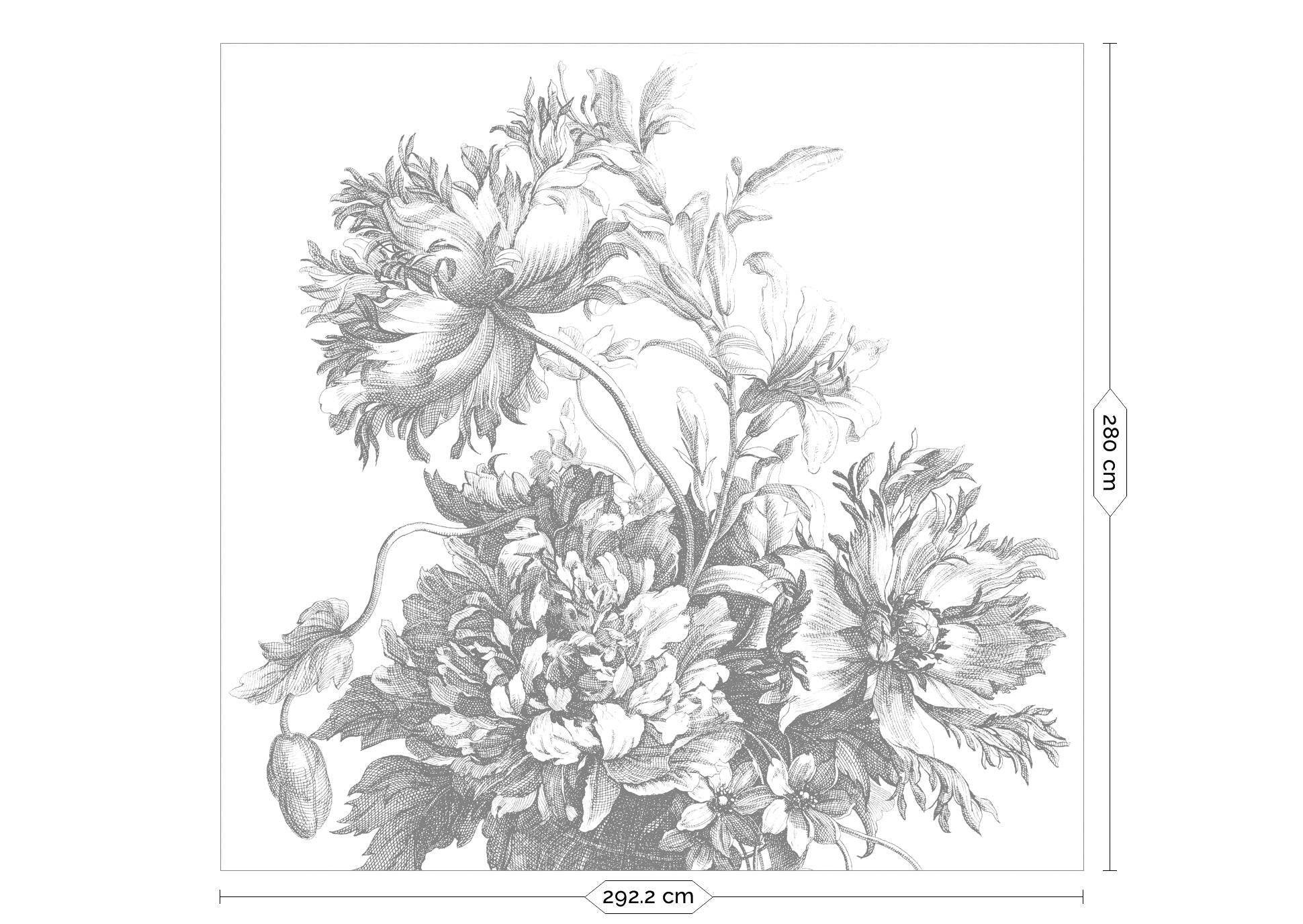 Bloemen behang, Engraved Flowers, WP-814, Packshot