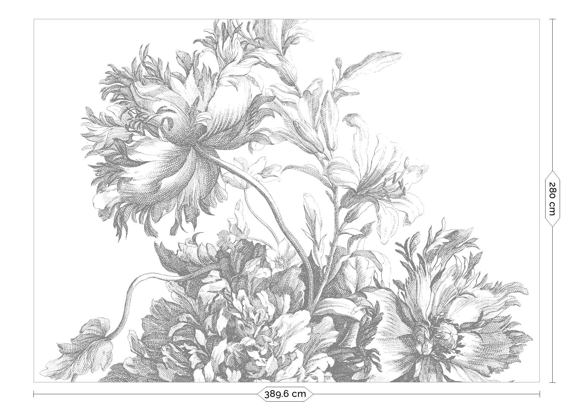 Bloemen behang, Engraved Flowers, WP-815, Packshot