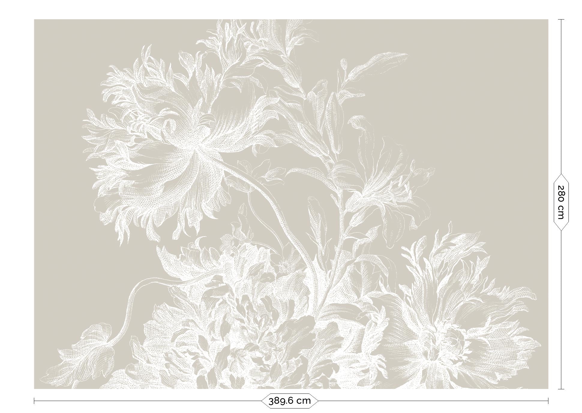 Bloemen behang, Engraved Flowers, WP-818, 8 baans