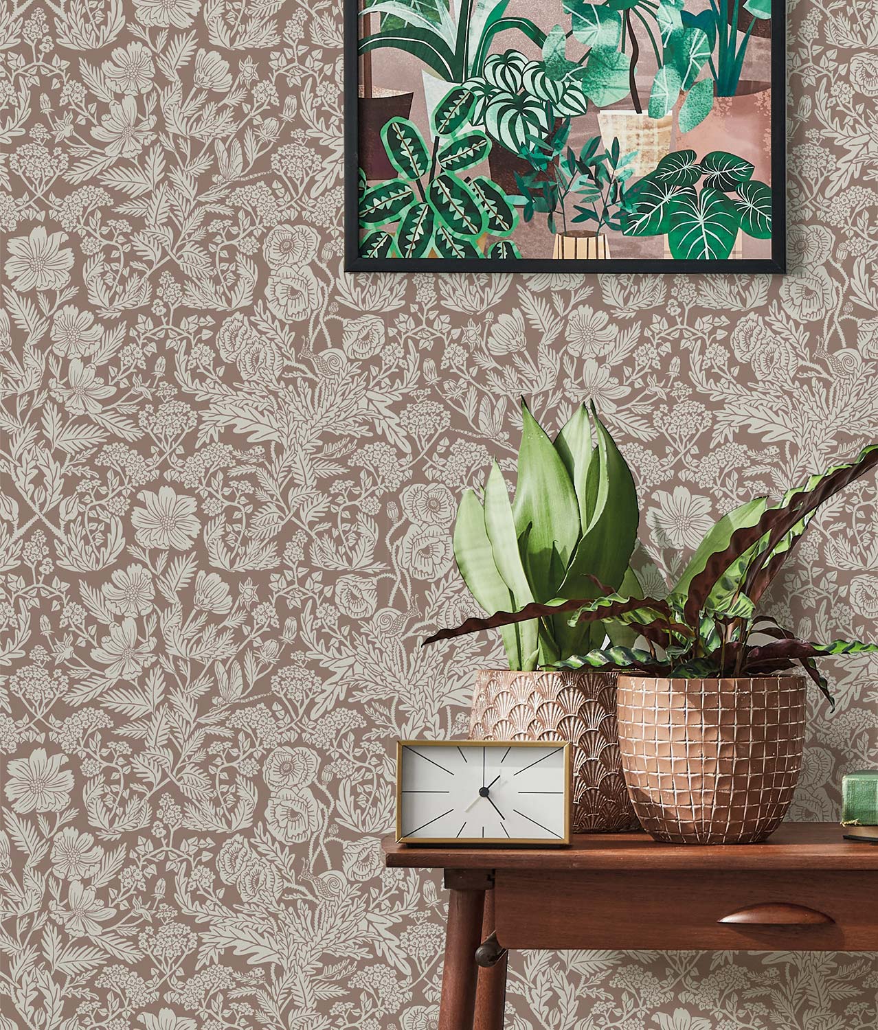 Bloemen behang door Floor Rieder, Nude, 100 x 280 cm, FR-002, Interieur