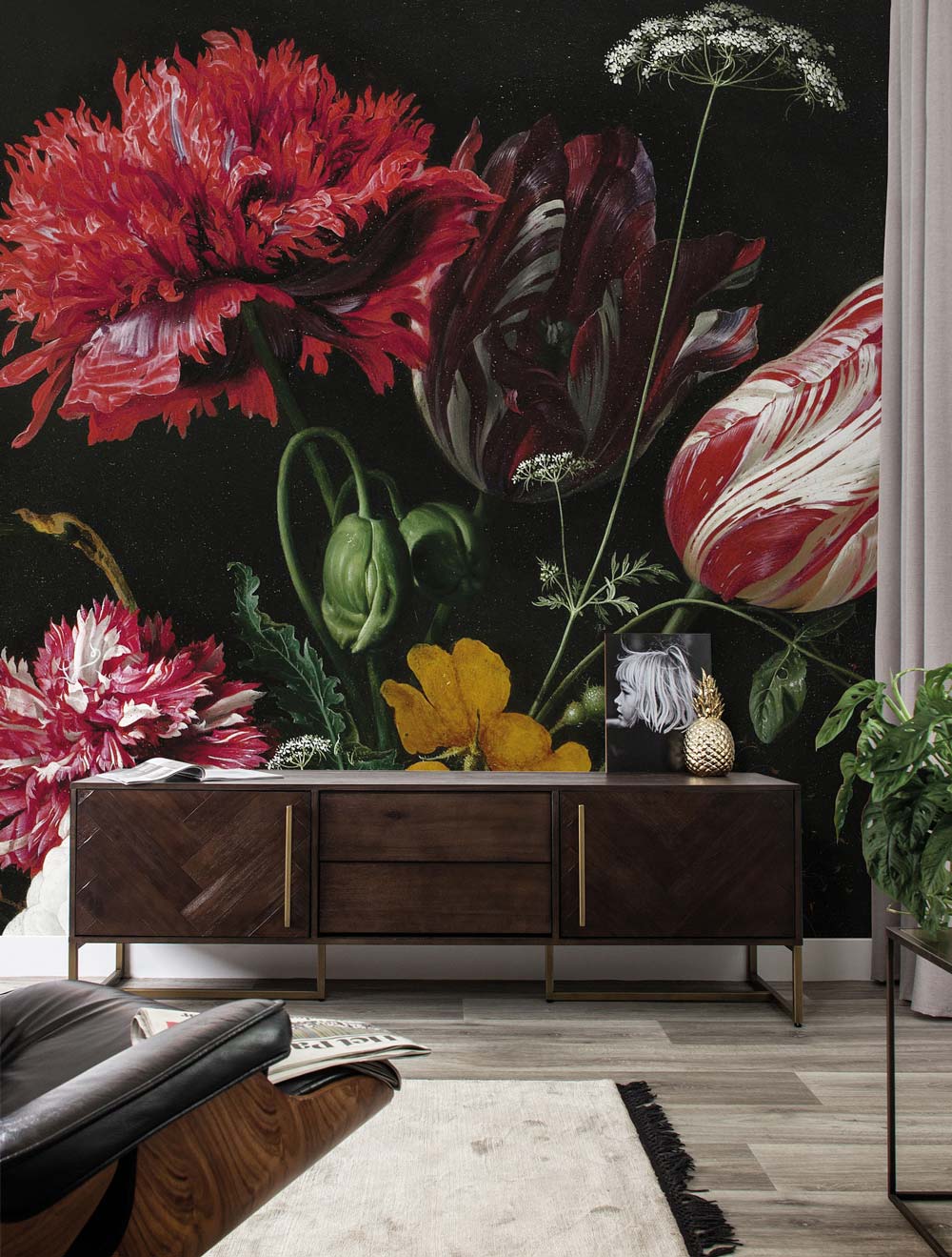 Bloemen behang Golden Age Flowers, WP-221, Interieur