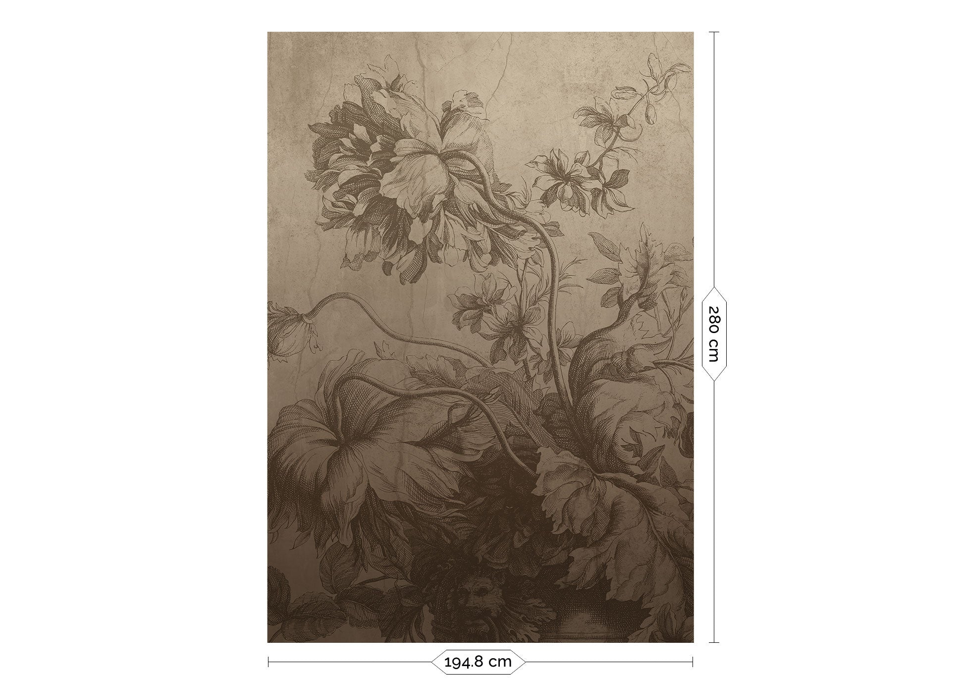 Gradient Flowers, Bloemen behang door Frans Uyterlinde, Beige, FU-027, Packshot