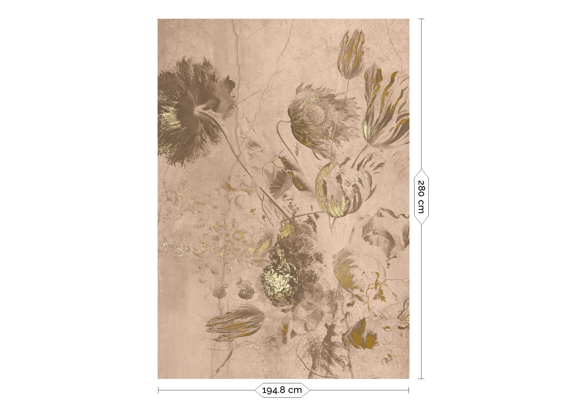 Bloemen goud behang Fresco Flowers door Frans Uyterlinde, FU-054, Packshot