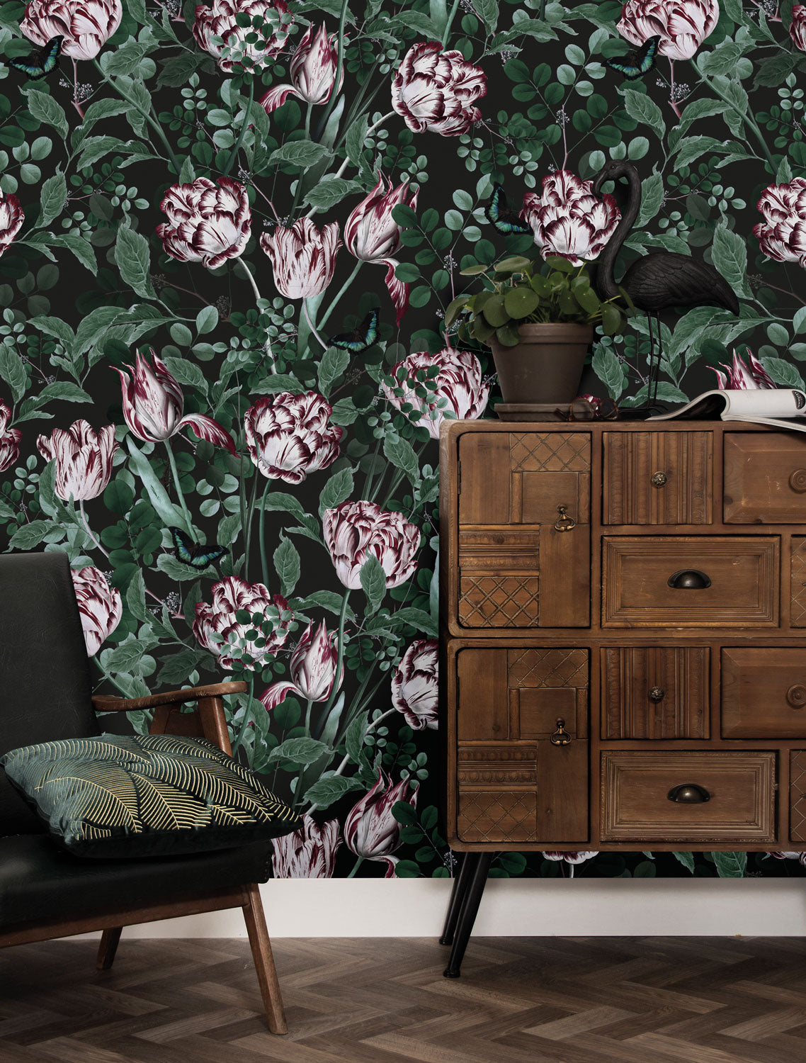 Botanisch behang Bold Botanics, 97.4 x 280 cm, WP-709, Interieur