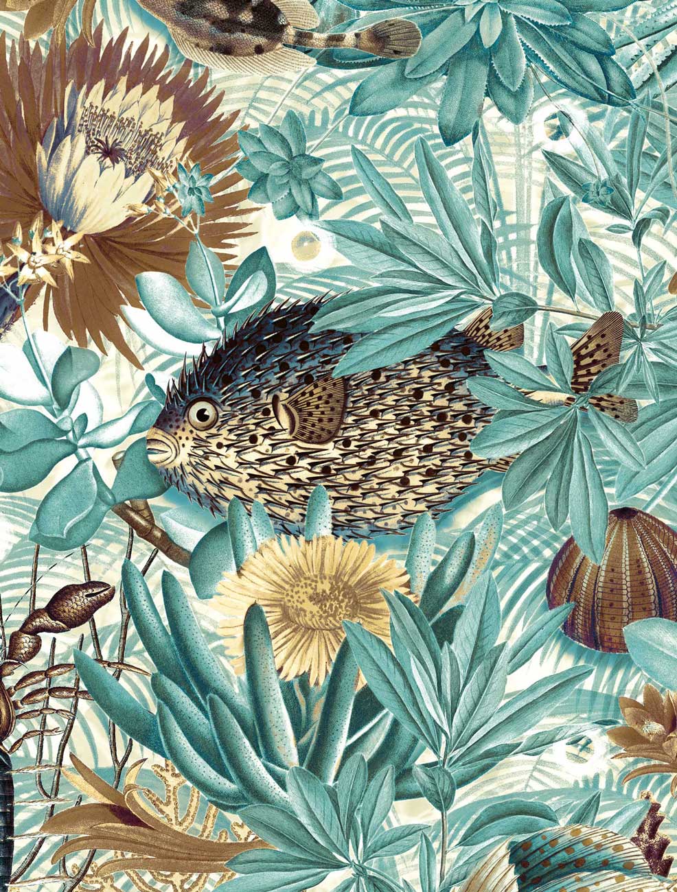 Botanisch vissen behang Underwater Jungle, WP-683, Close 2