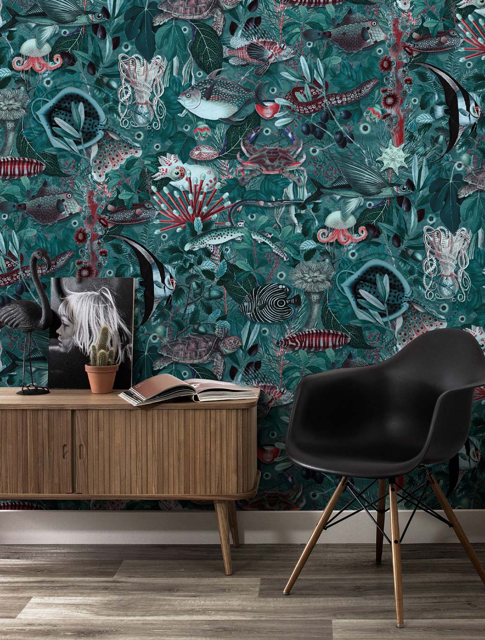 Botanisch vissen behang Underwater Jungle, WP-686, Interieur 2