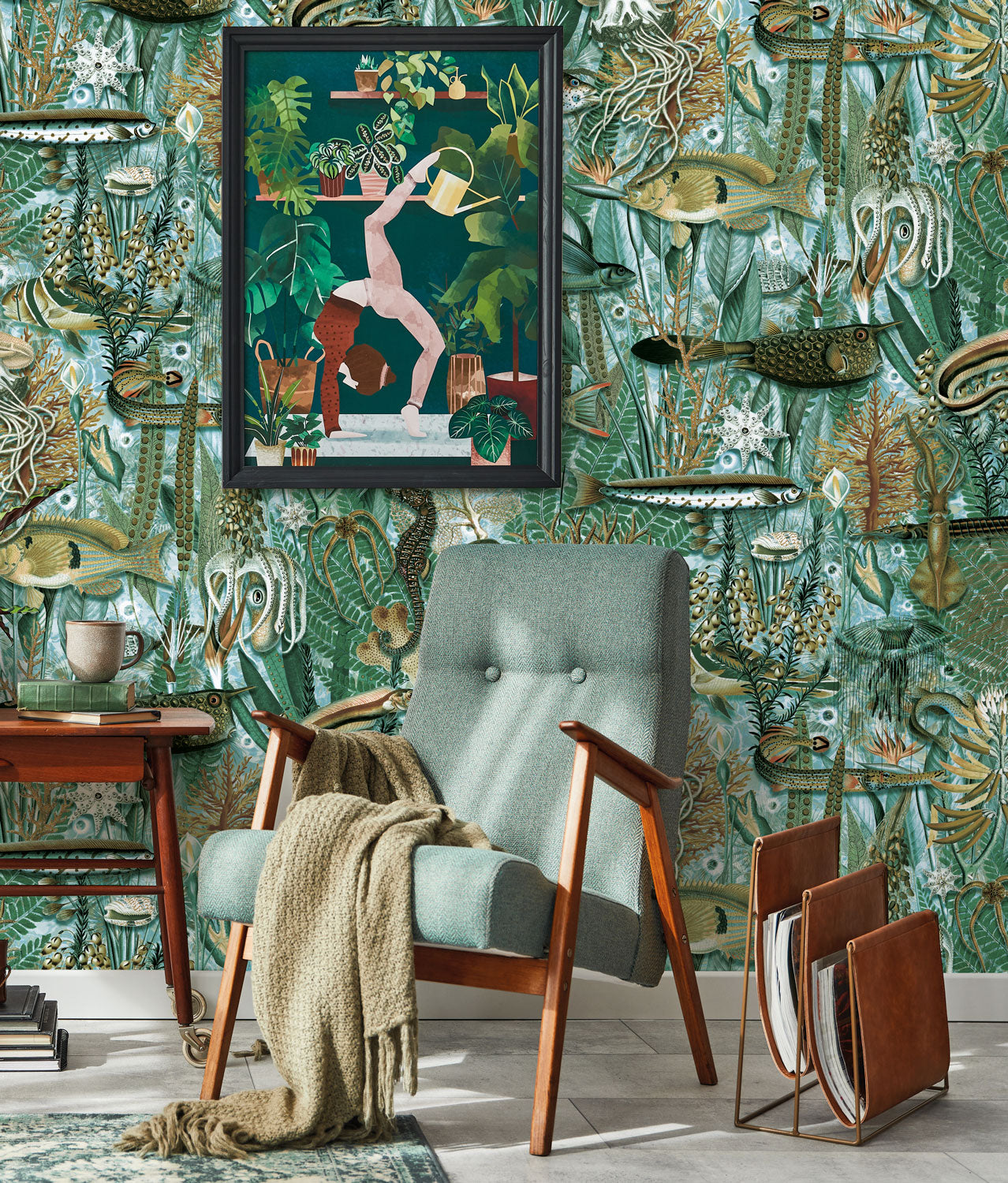 Botanisch vissen behang Underwater Jungle, WP-688, Interieur