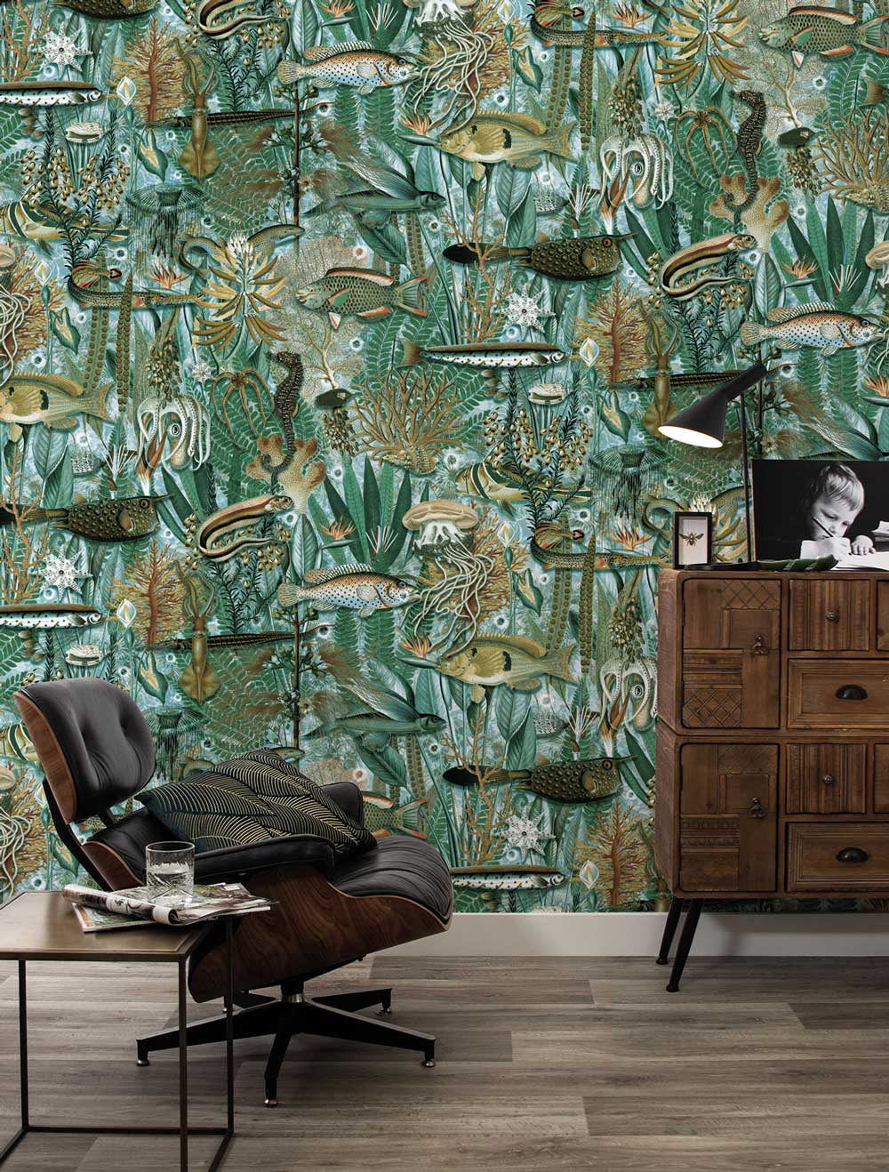 Botanisch vissen behang Underwater Jungle, WP-688, Interieur 2