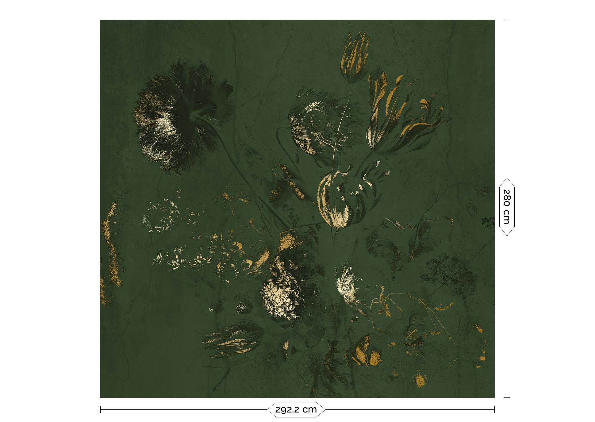 Goud bloemen behang Fresco Flowers door Frans Uyterlinde, FU-058, Packshot
