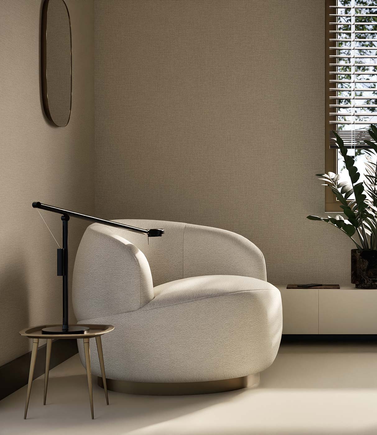 Behang linnen look Natural Chique, Madeira, 53 x 1000 cm, Interieur 6