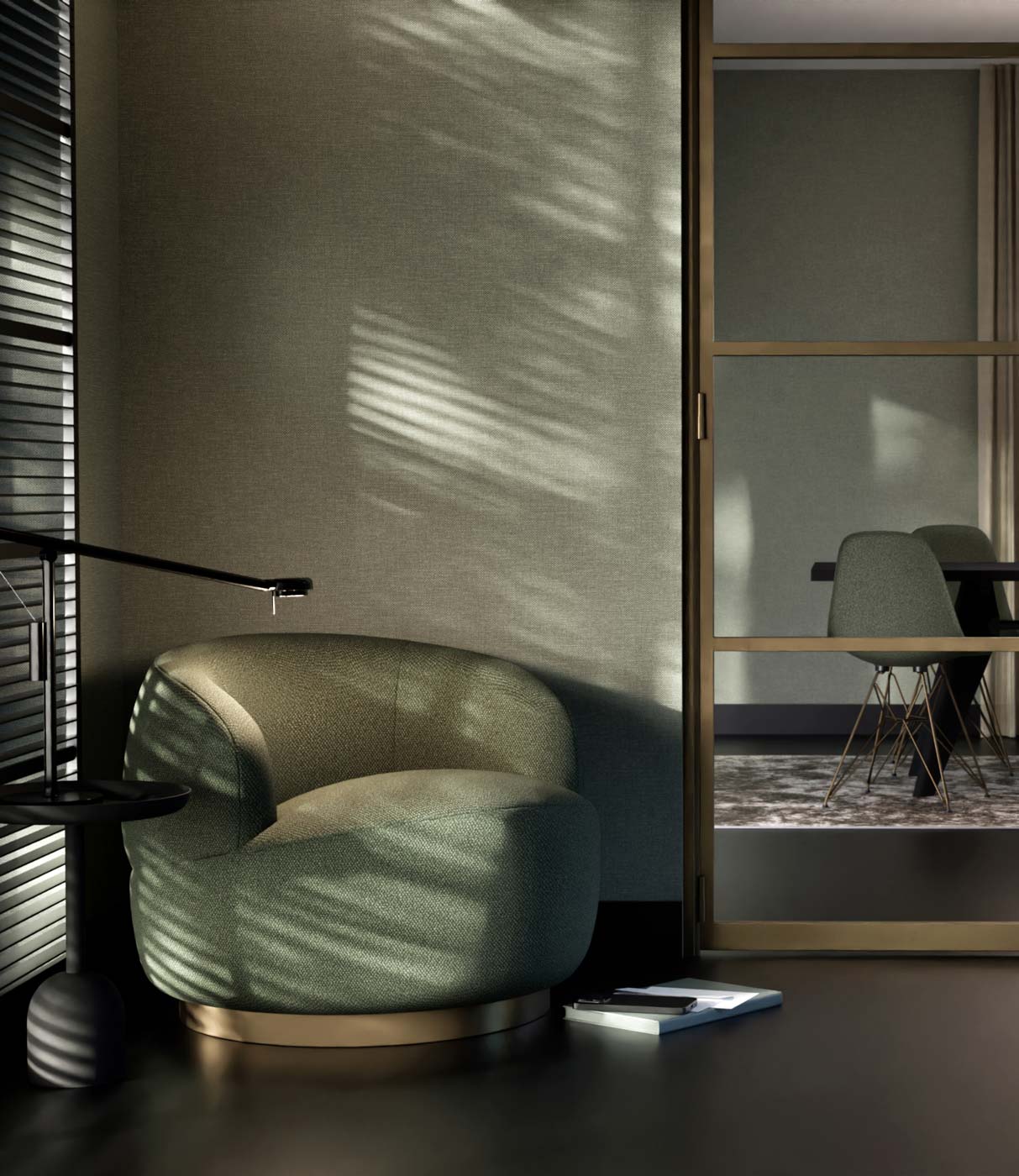 Behang linnen look Natural Chique, Queens, 53 x 1000 cm, Interieur 3