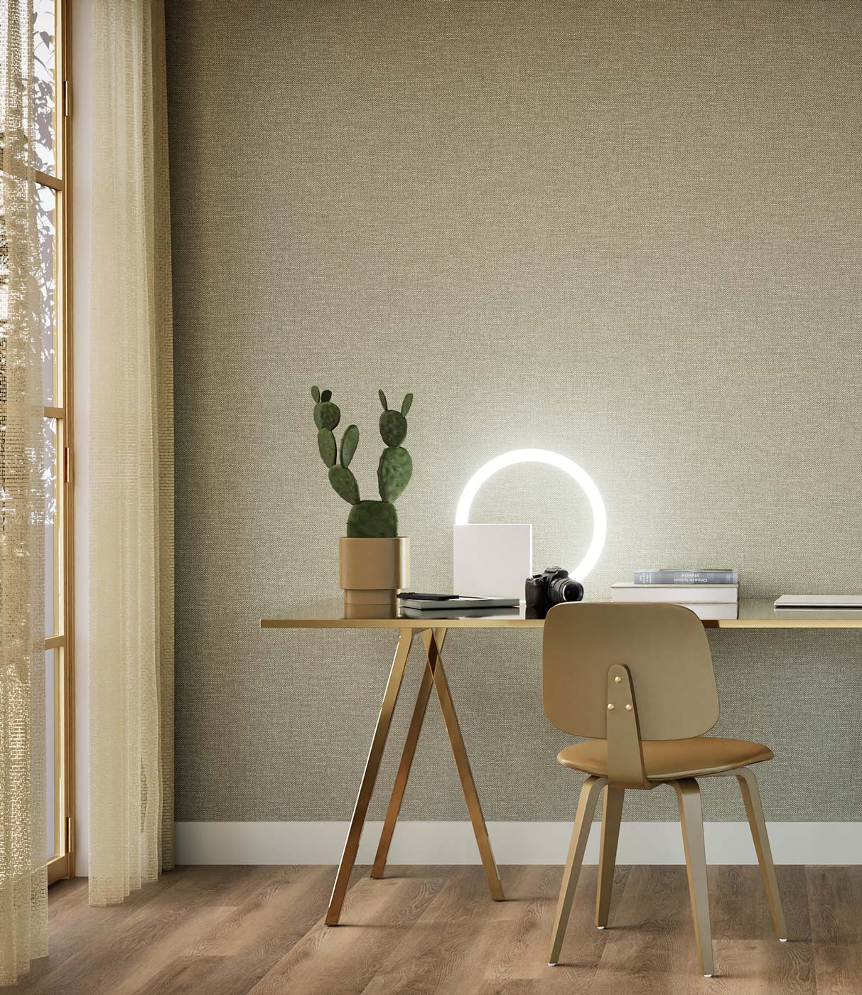 Behang linnen look Natural Chique, Long Island, 53 x 1000 cm, Interieur 4