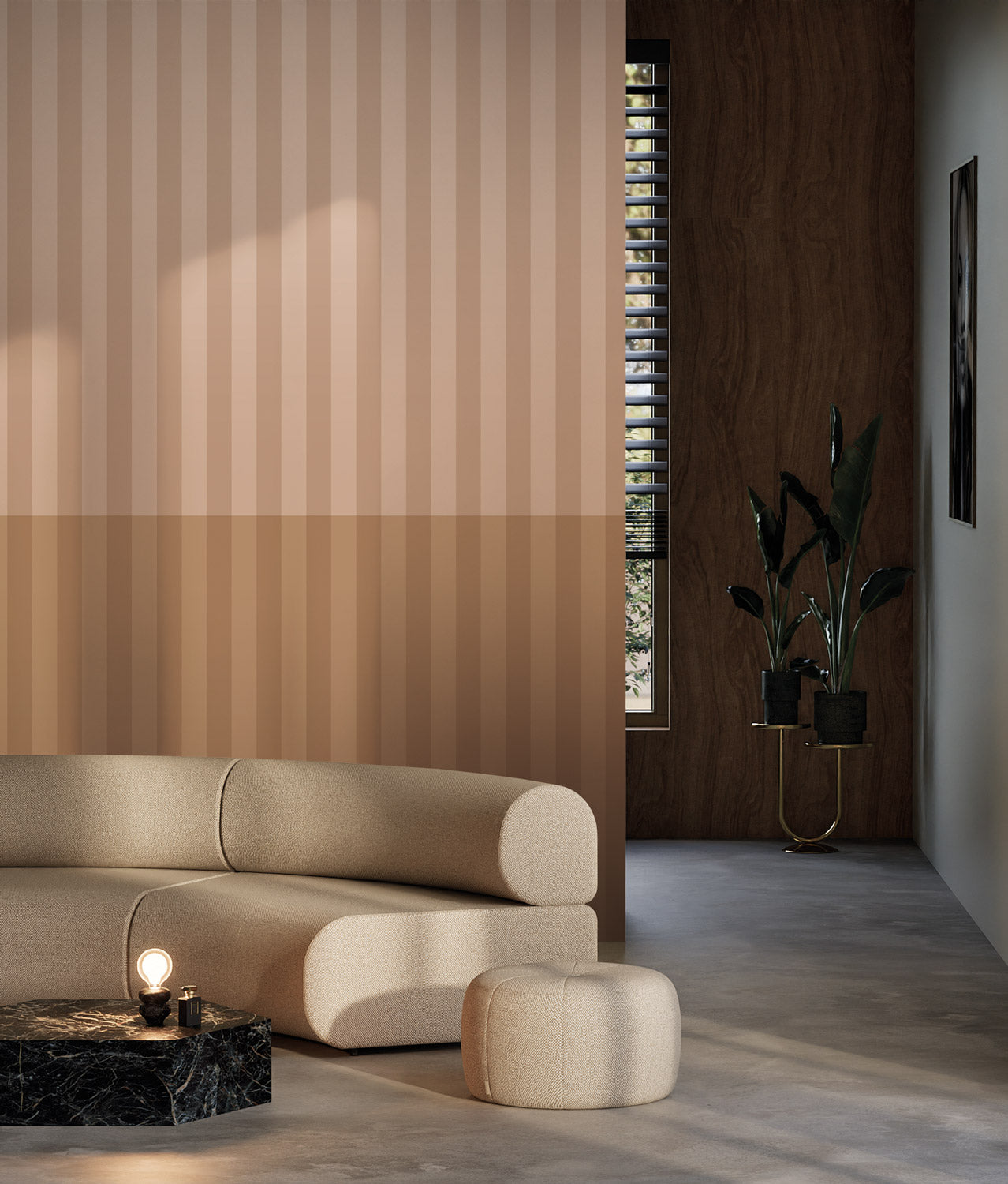 Gradient Stripes, Strepen behang door Frans Uyterlinde, 97,4 x 280 cm, FU-020, Interieur