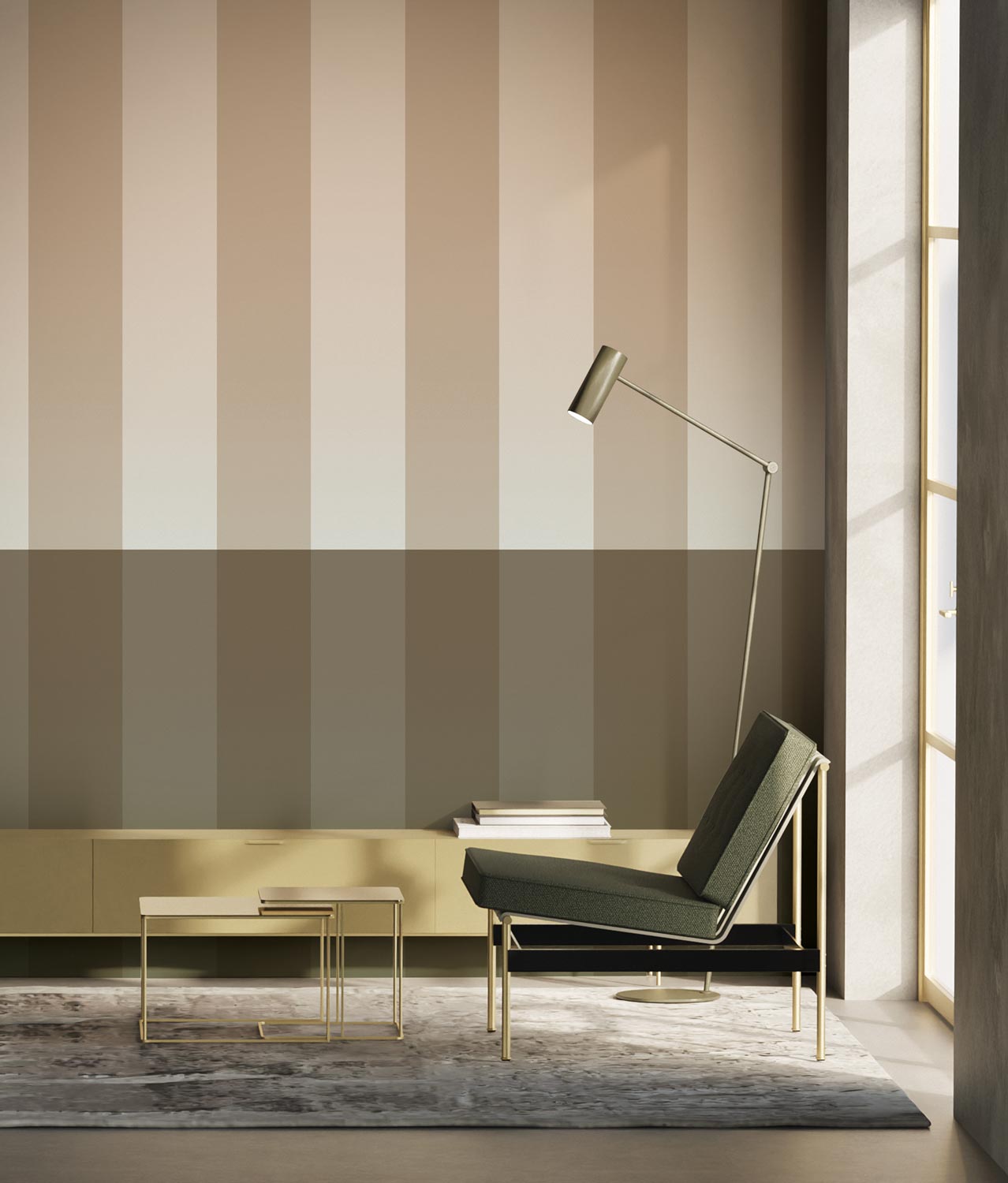 Gradient Stripes, Strepen behang door Frans Uyterlinde, 97,4 x 280 cm, FU-021, Interieur