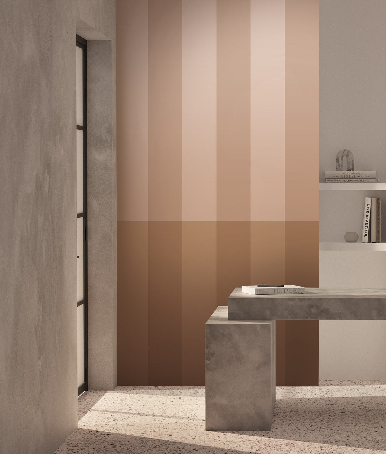 Gradient Stripes, Strepen behang door Frans Uyterlinde, 97,4 x 280 cm, FU-019, Interieur
